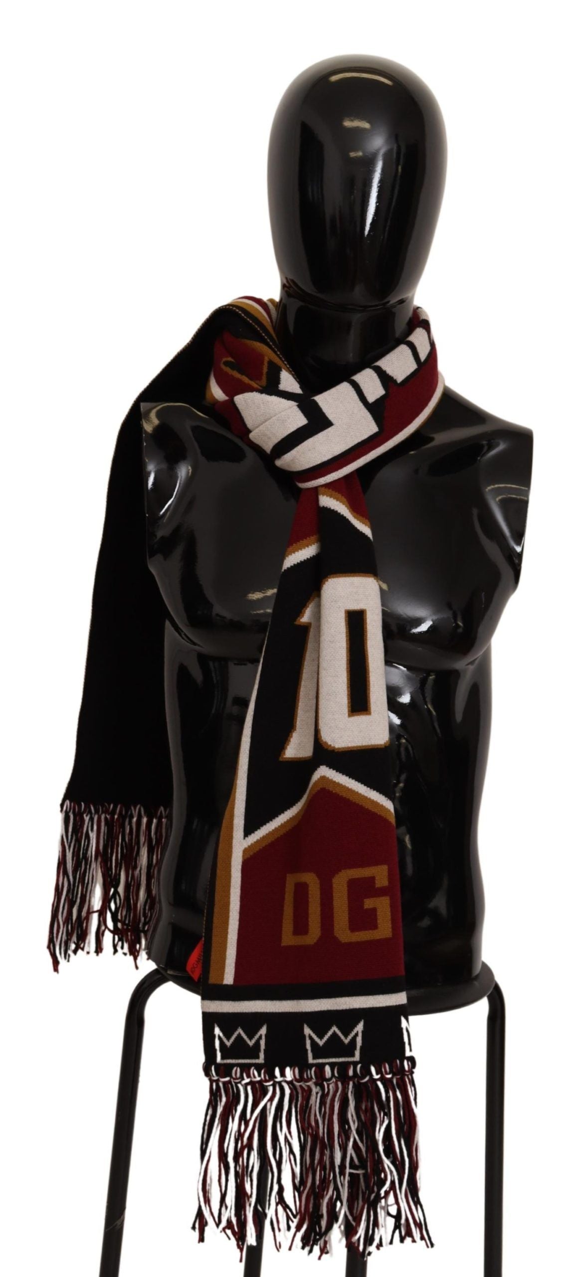 Dolce & Gabbana Multicolor Wool Knit DG King Shawl Wrap Scarf | Regal Royce