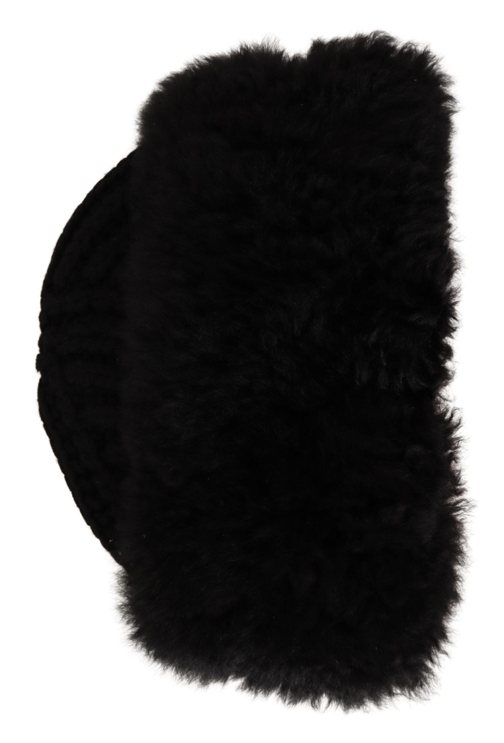 Dolce & Gabbana Black Cashmere Fur Women Beanie Women Hat | Regal Royce