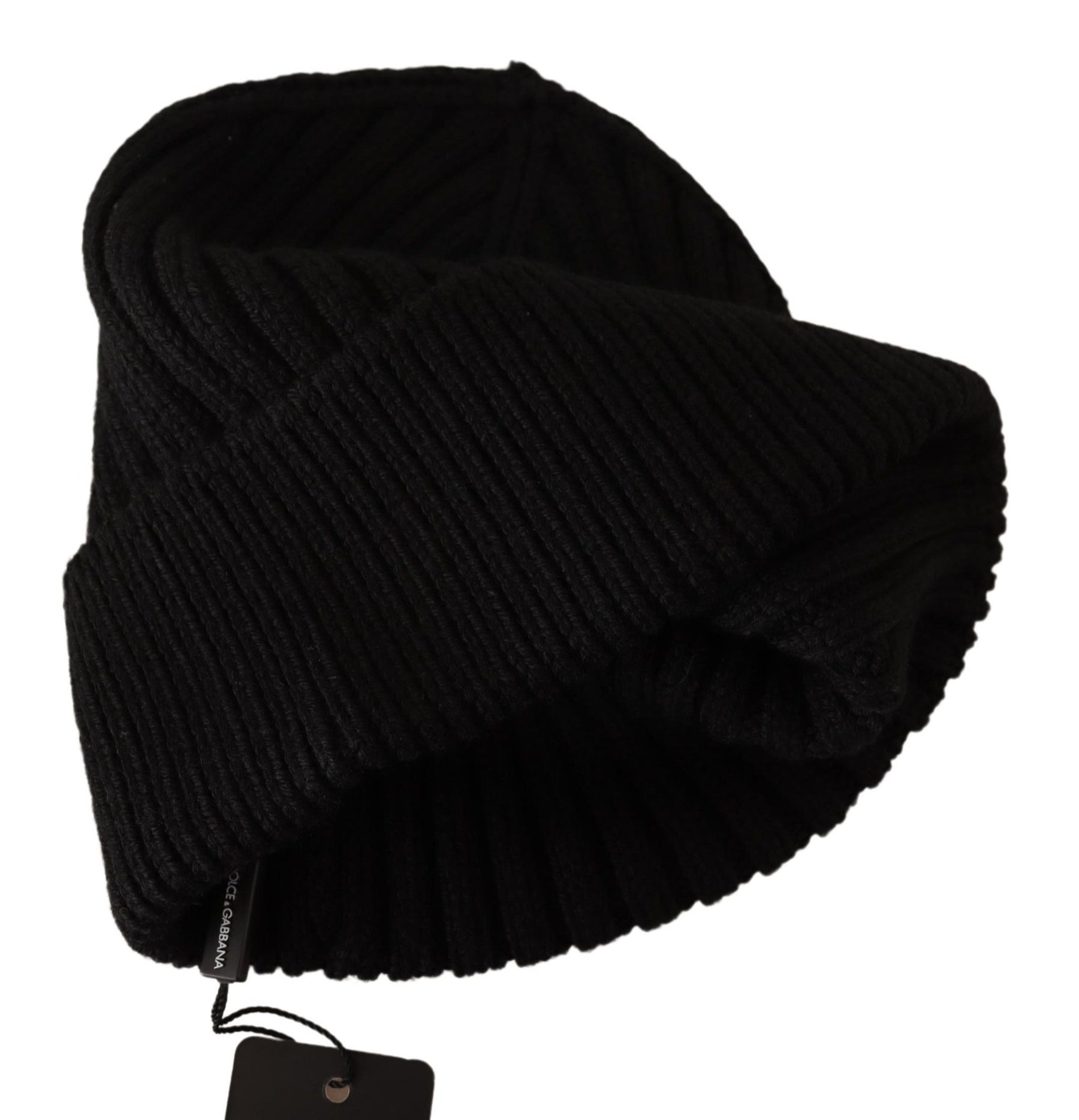 Dolce & Gabbana Black Wool Knit Women Winter Hat | Regal Royce