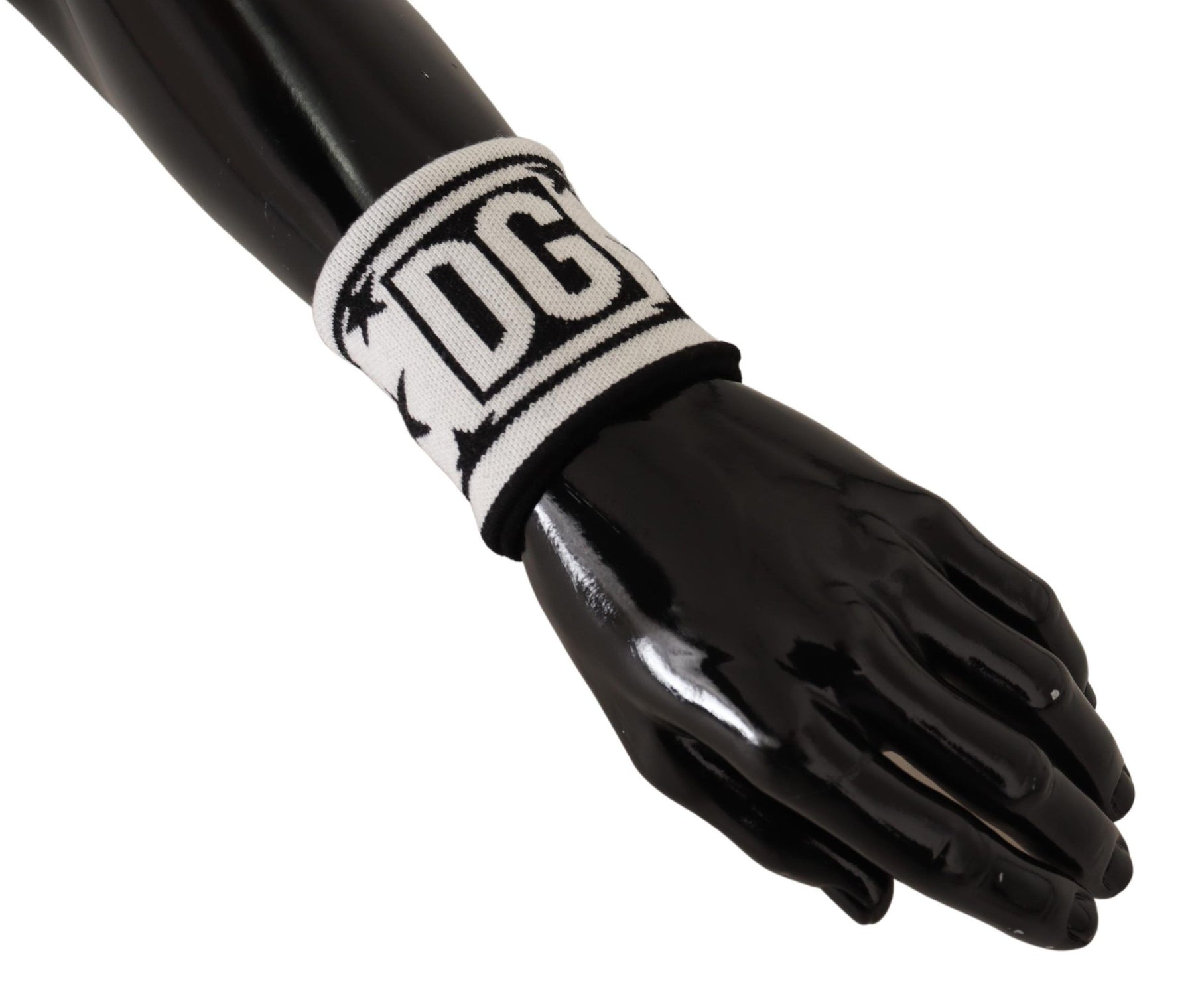 Dolce & Gabbana White Black Wool Logo #DGMILLENNIALS Wristband | Regal Royce