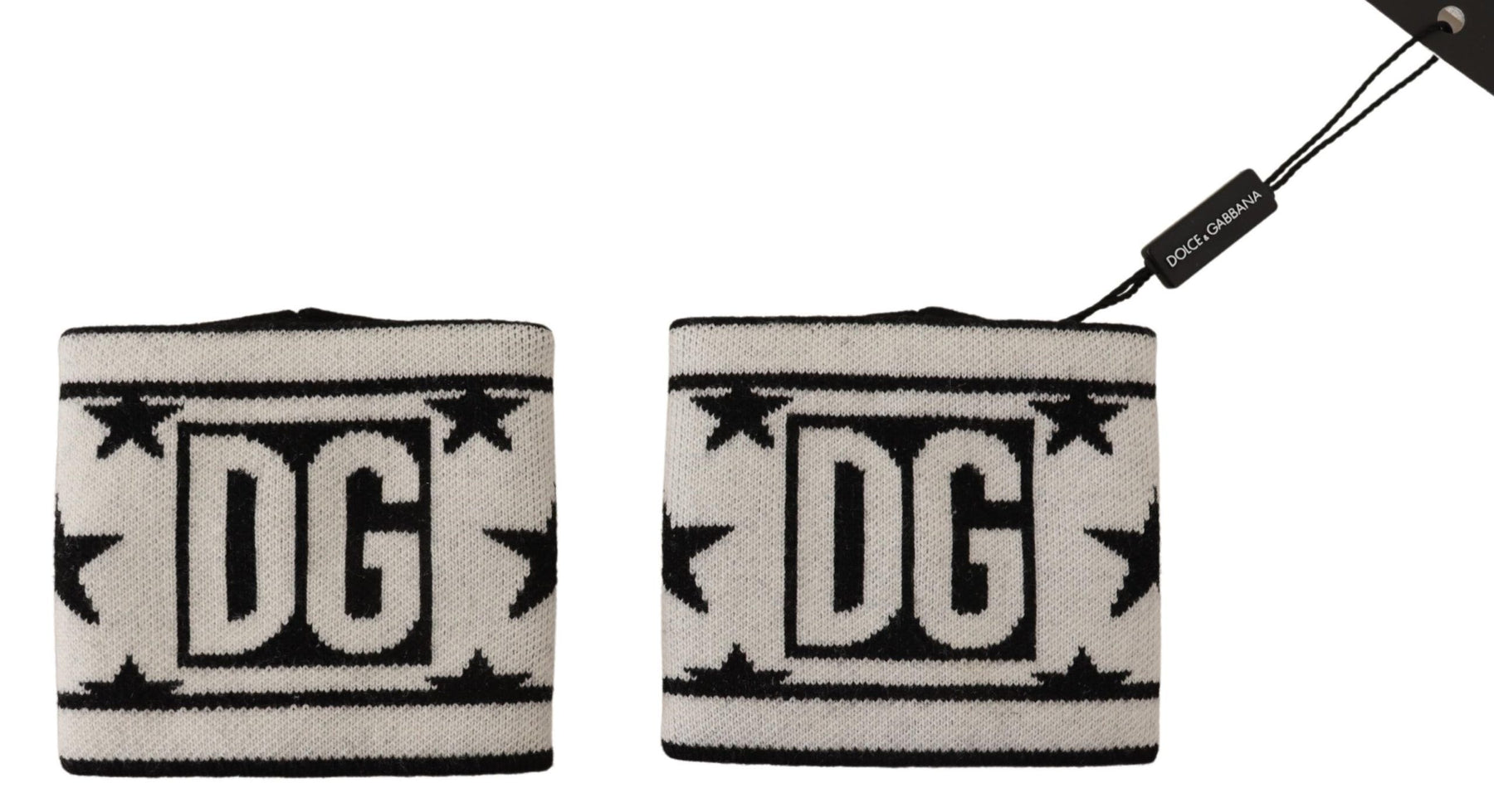 Dolce & Gabbana White Black Wool Logo #DGMILLENNIALS Wristband | Regal Royce