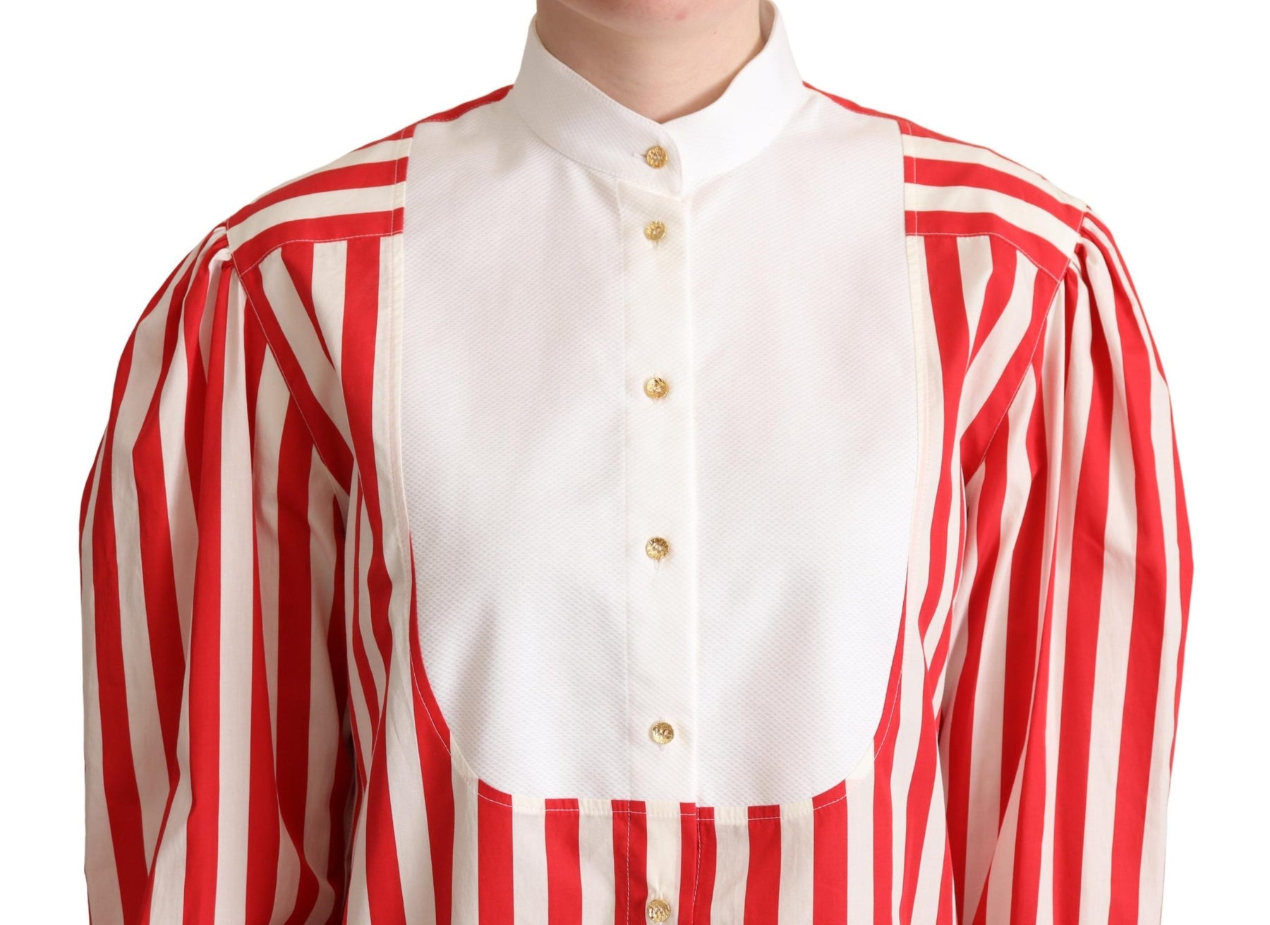 Dolce & Gabbana Red White Striped Long Sleeves Formal Shirt | Regal Royce