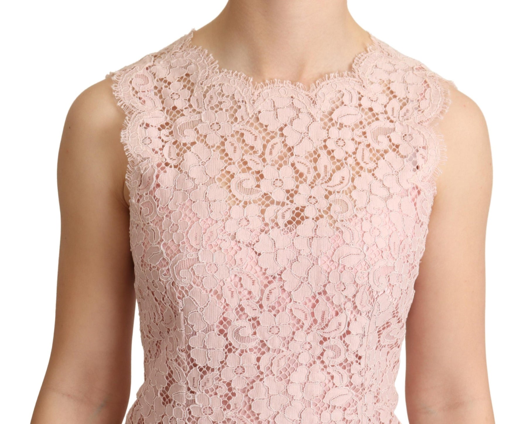 Dolce & Gabbana Pink Floral Lace Sleeveless Tank Blouse Top | Regal Royce