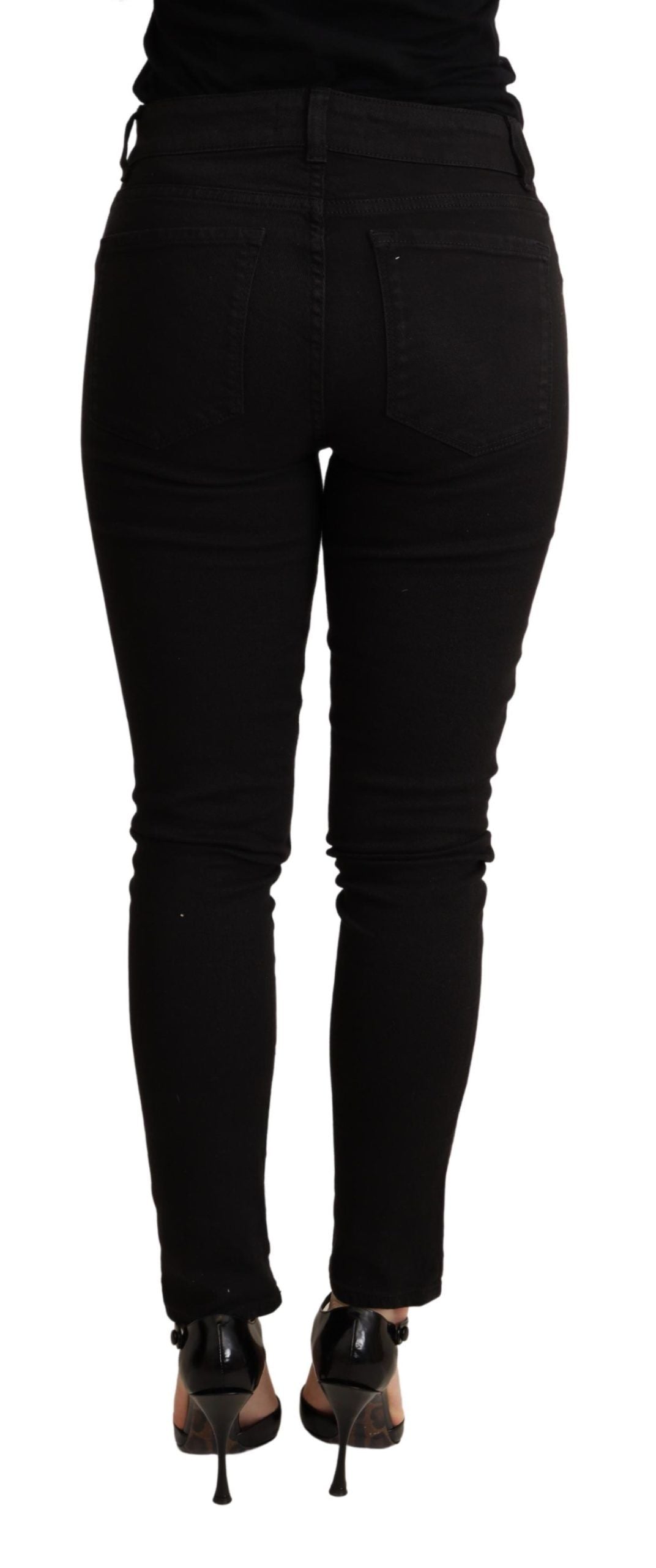 Dolce & Gabbana Black Skinny Denim Cotton Stretch Trouser | Regal Royce