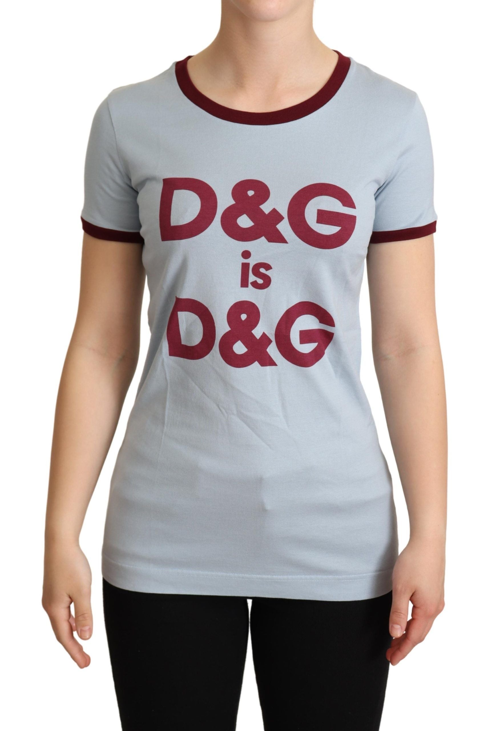Dolce & Gabbana Blue Crewneck D&G Top T-shirt | Regal Royce
