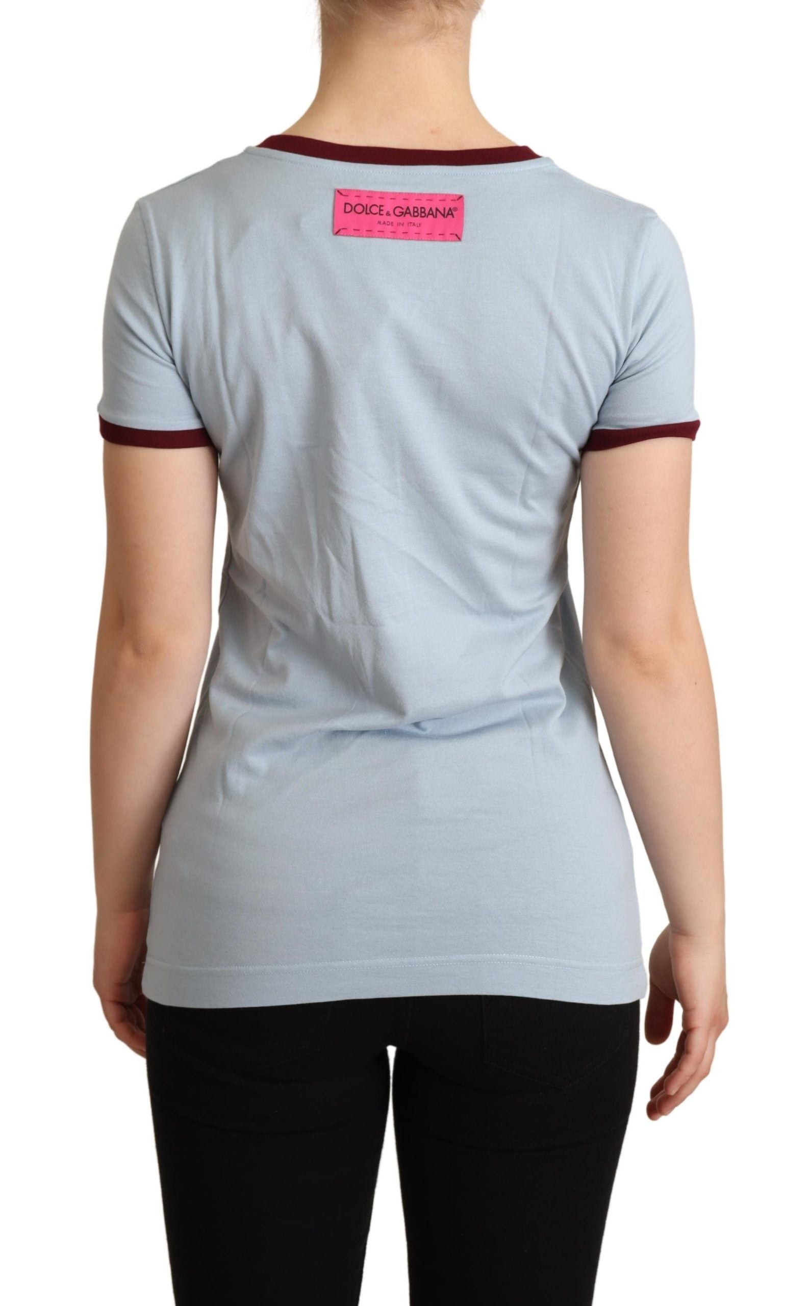 Dolce & Gabbana Blue Crewneck D&G Top T-shirt | Regal Royce