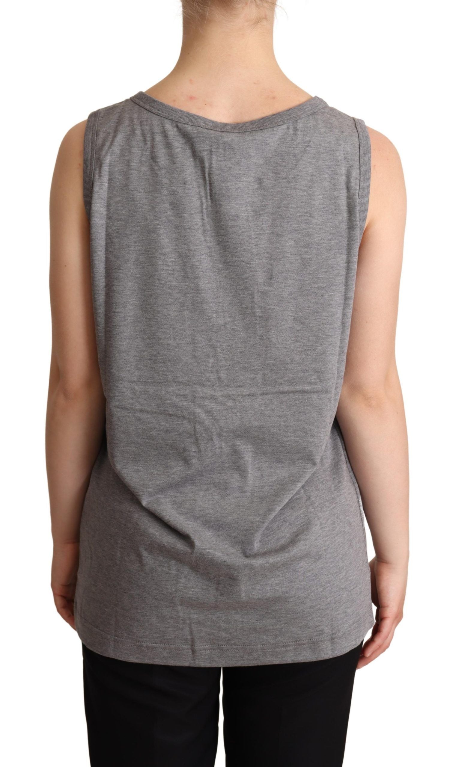 Dolce & Gabbana Gray Sleeveless Round Neck Tank Top T-shirt | Regal Royce