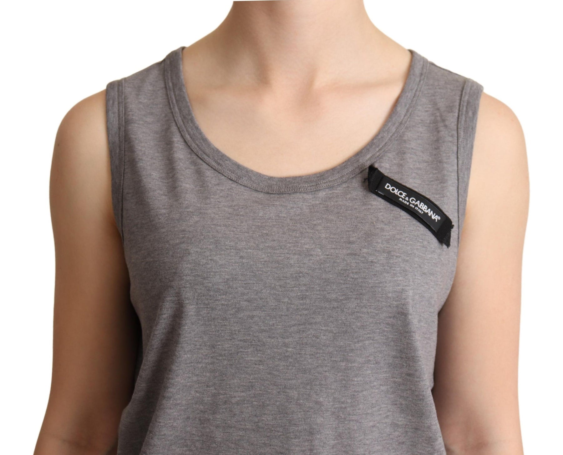 Dolce & Gabbana Gray Sleeveless Round Neck Tank Top T-shirt | Regal Royce