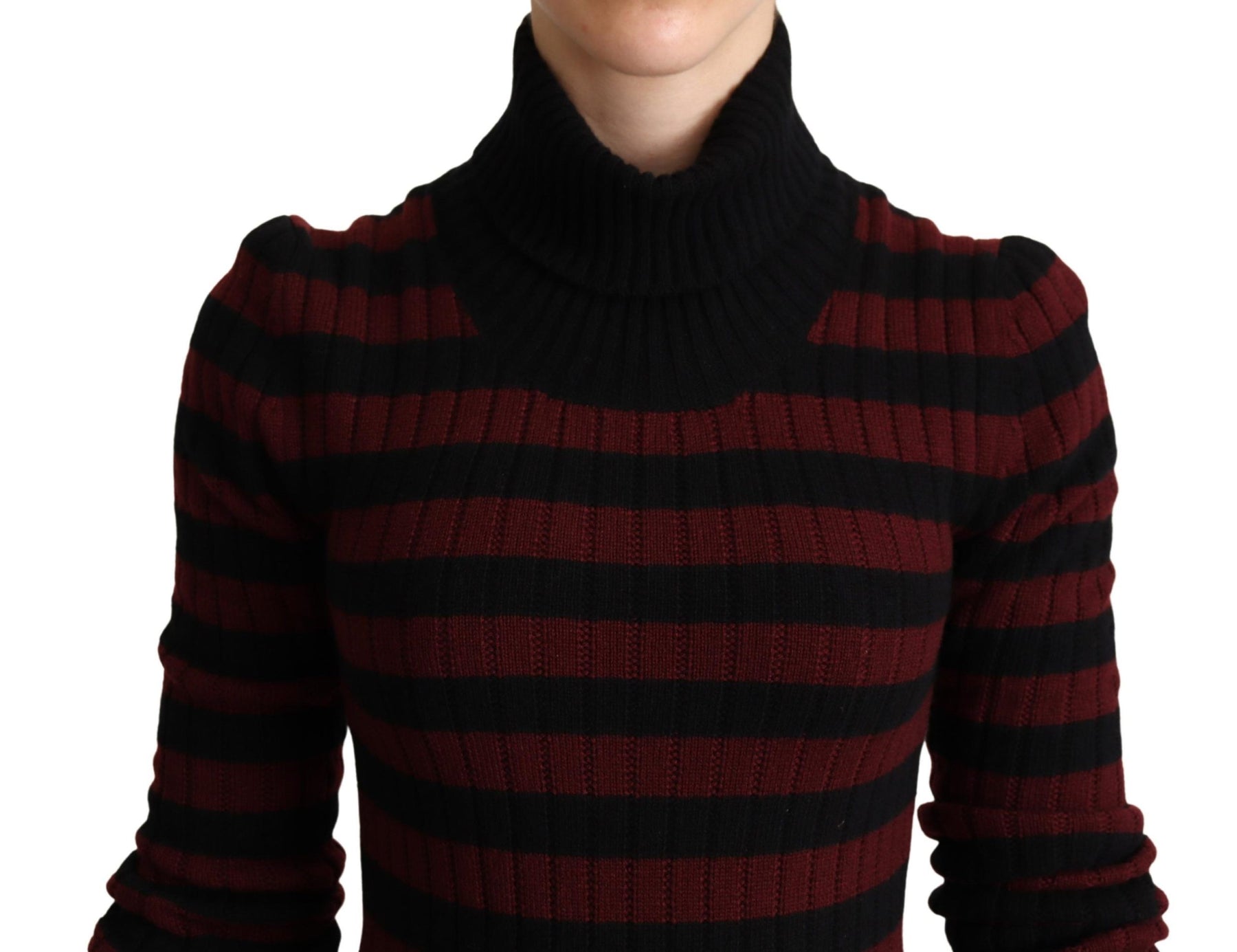 Dolce & Gabbana Black Red Striped Wool Pullover Sweater | Regal Royce