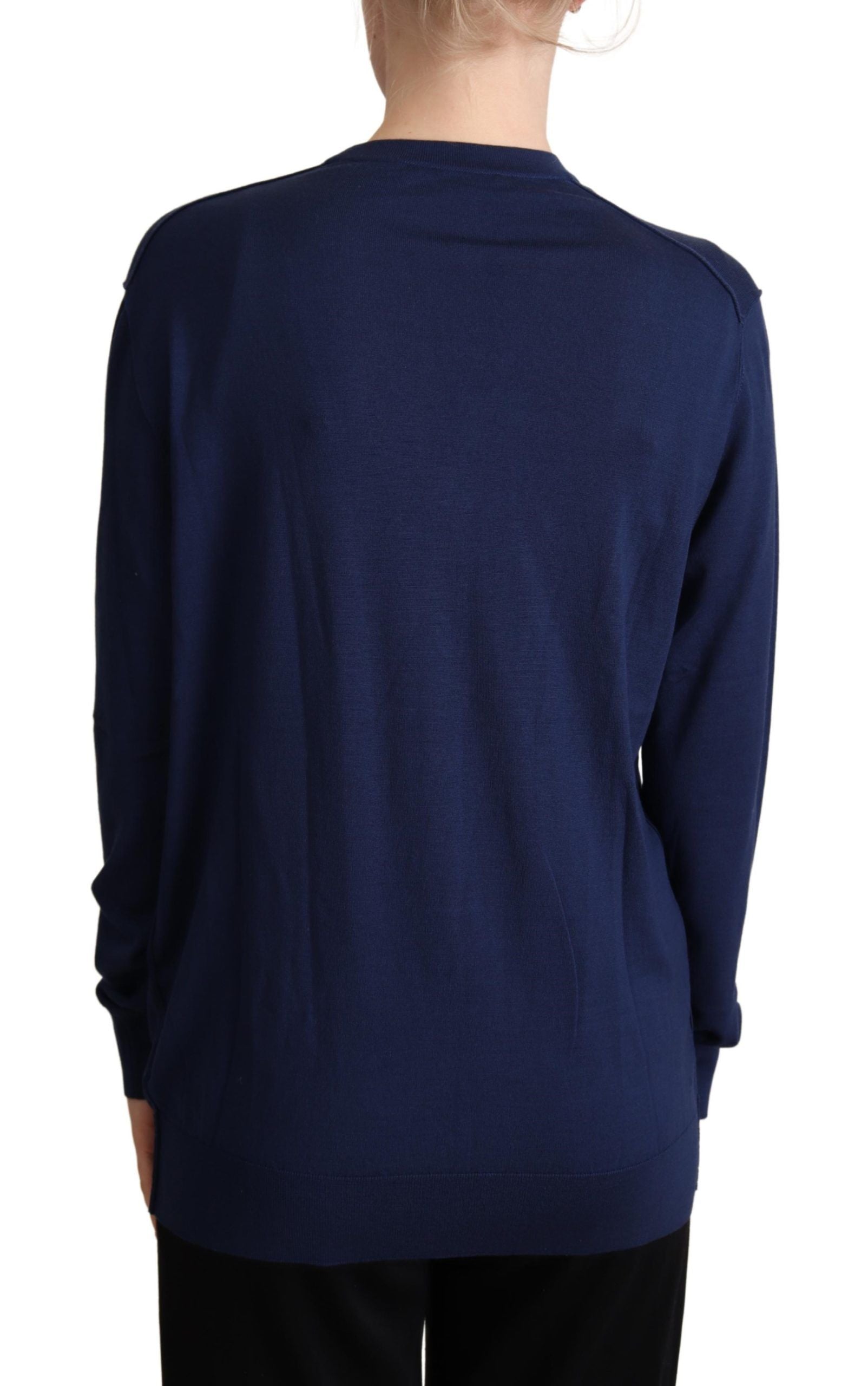 Dolce & Gabbana Blue Virgin Wool Button Down Cardigan Sweater | Regal Royce