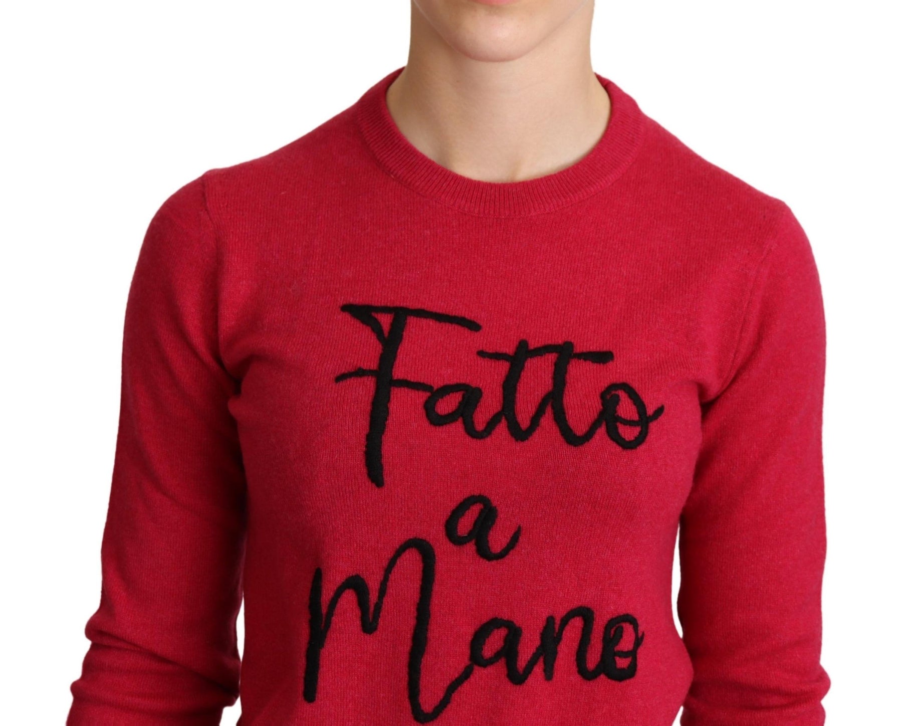 Dolce & Gabbana Pink Embroidered Cashmere Wool Pullover Sweater | Regal Royce