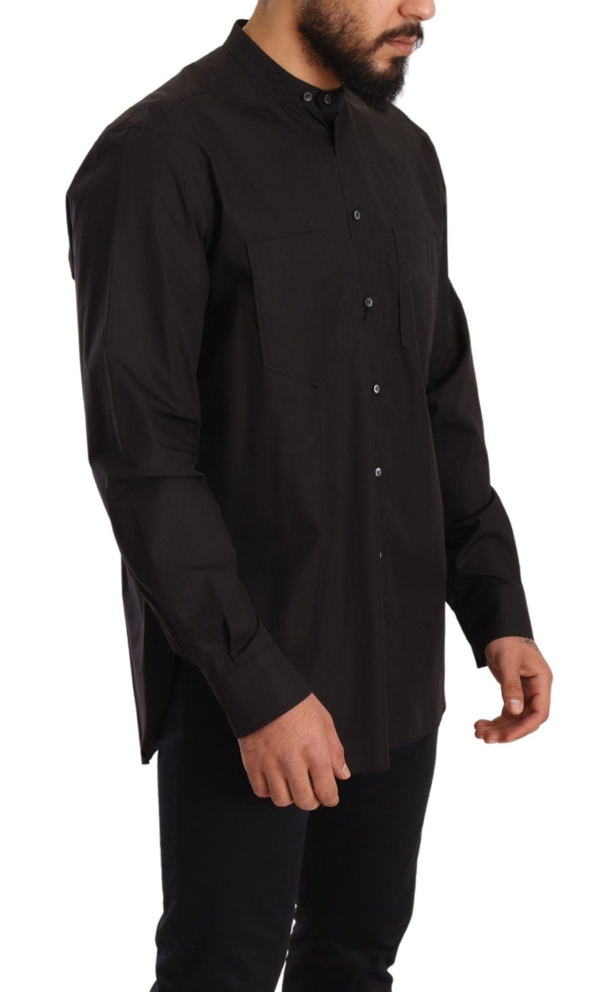 Dolce & Gabbana Black 100% Cotton Formal Dress Top Shirt | Regal Royce
