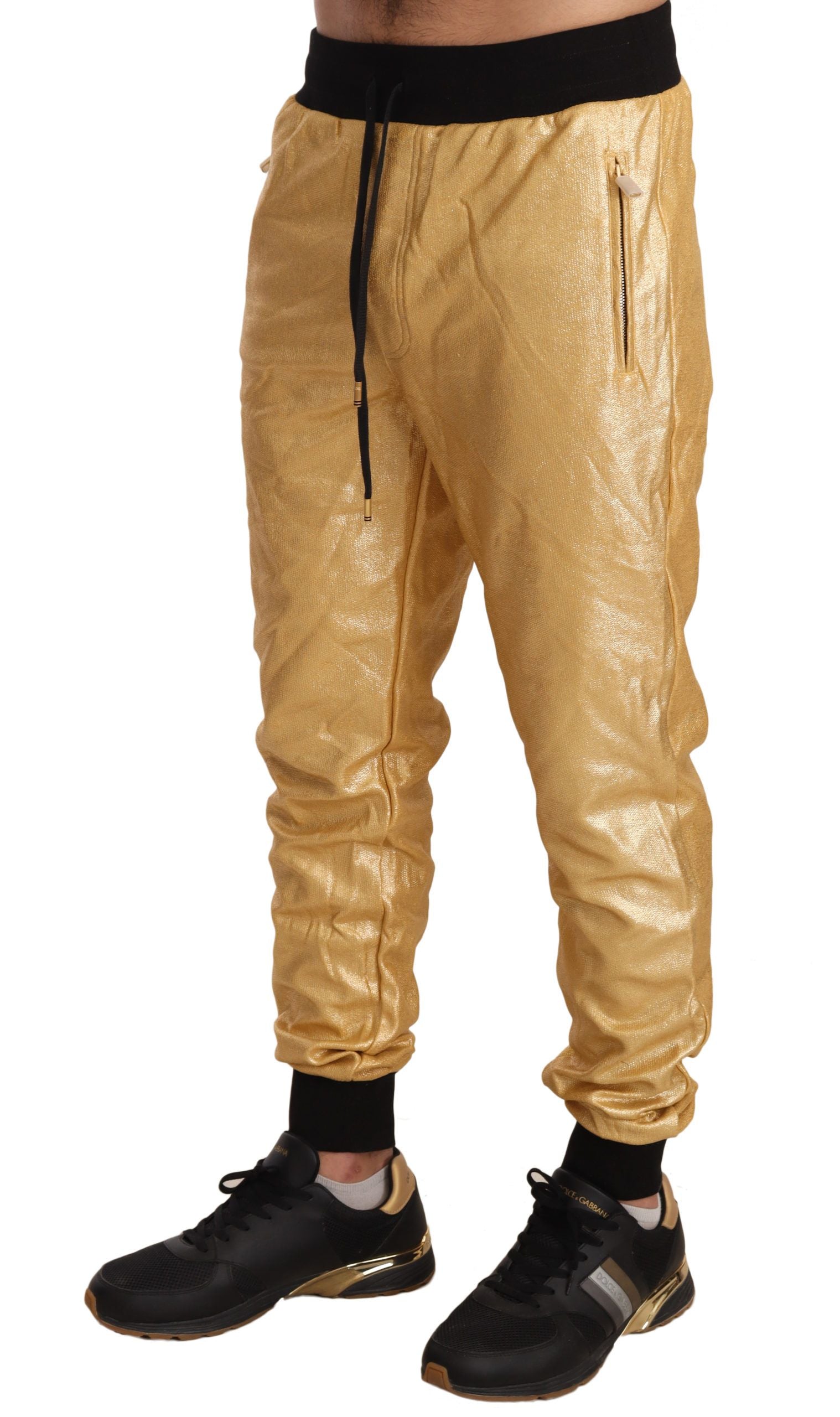 Dolce & Gabbana Gold Pig Of The Year Cotton Trousers Pants | Regal Royce