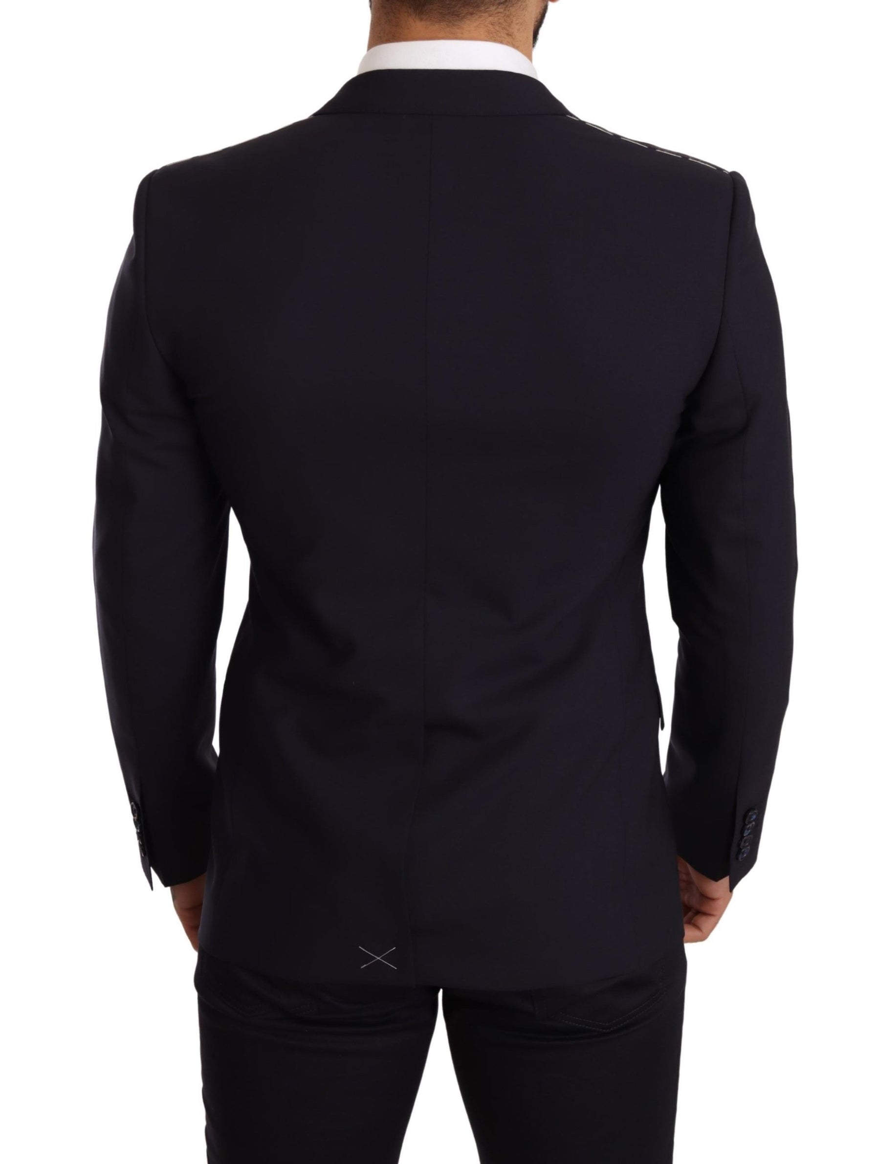 Dolce & Gabbana Navy Blue Wool Slim Fit MARTINI Blazer | Regal Royce