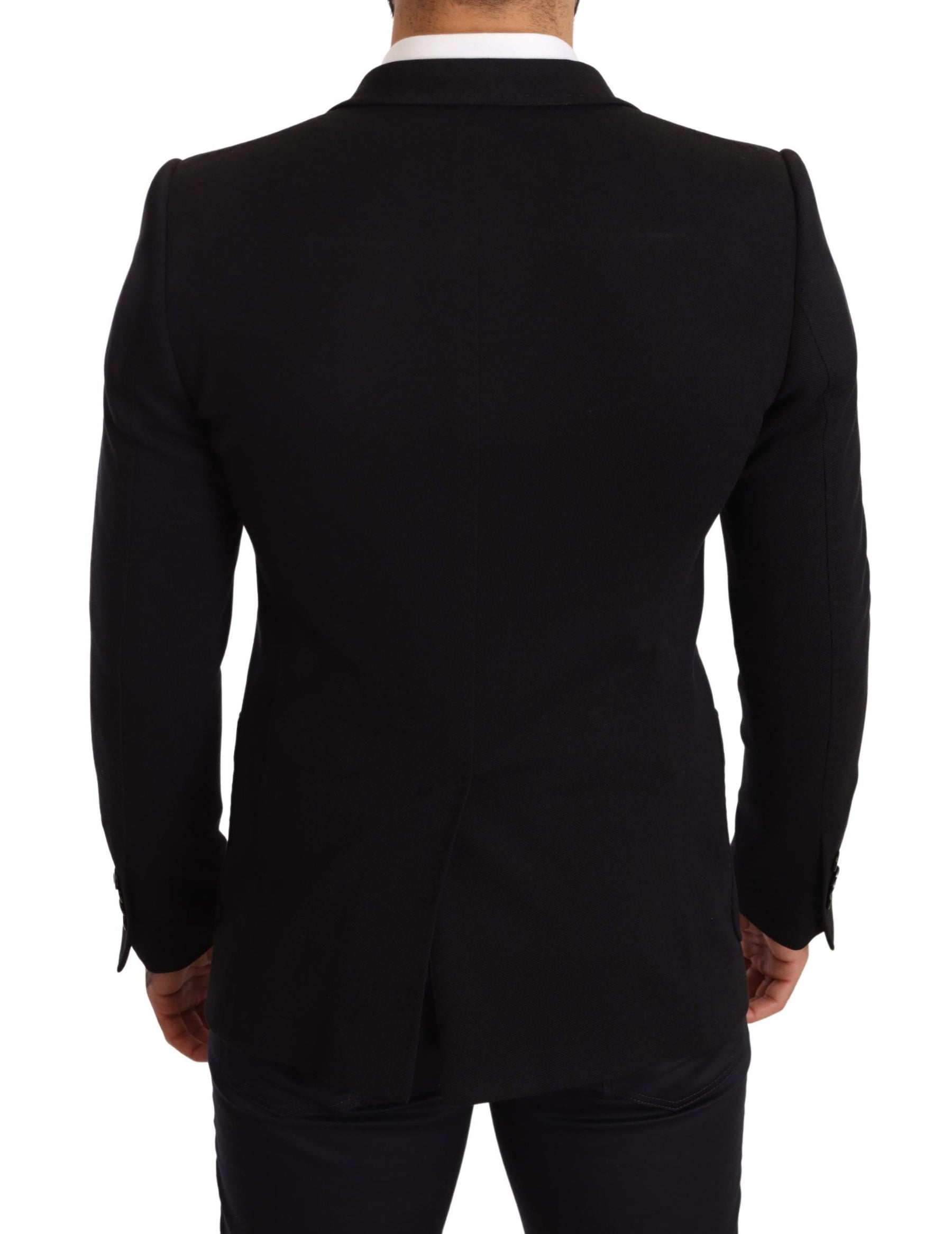 Dolce & Gabbana Black Cotton Slim Fit Coat Jacket  Blazer | Regal Royce