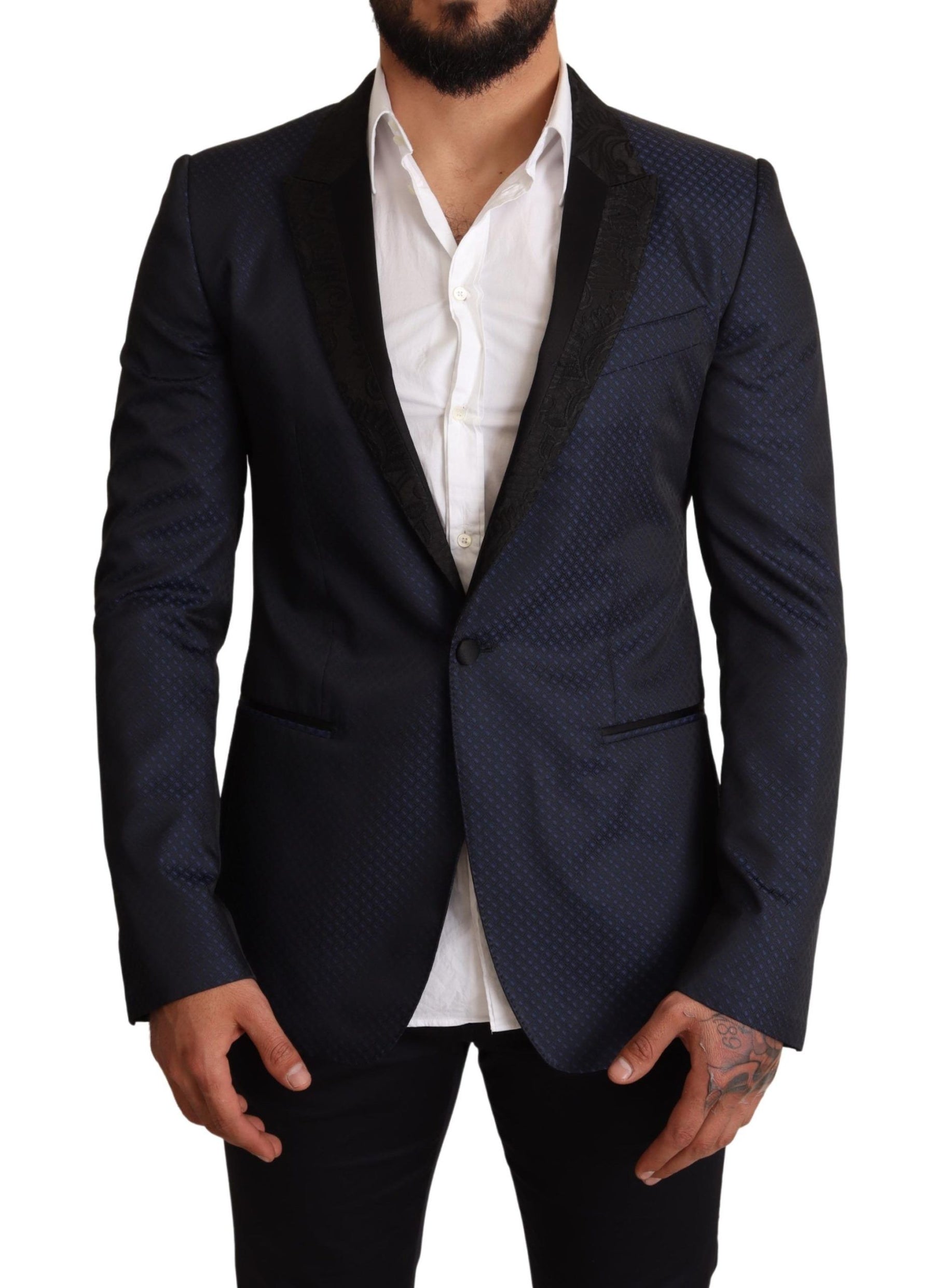 Dolce & Gabbana Blue Wool Slim Fit MARTINI Blazer Jacket | Regal Royce