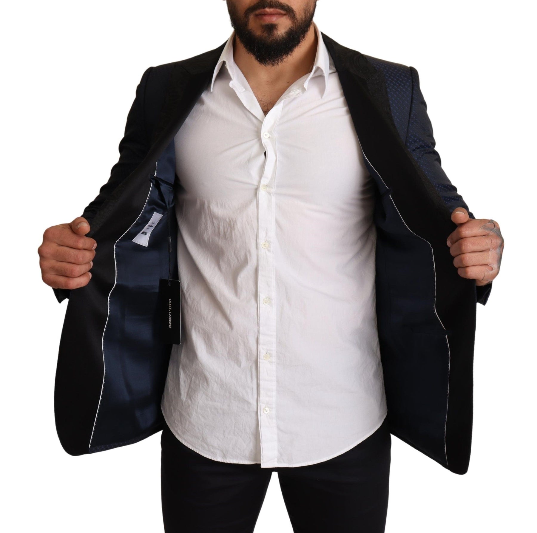 Dolce & Gabbana Blue Wool Slim Fit MARTINI Blazer Jacket | Regal Royce