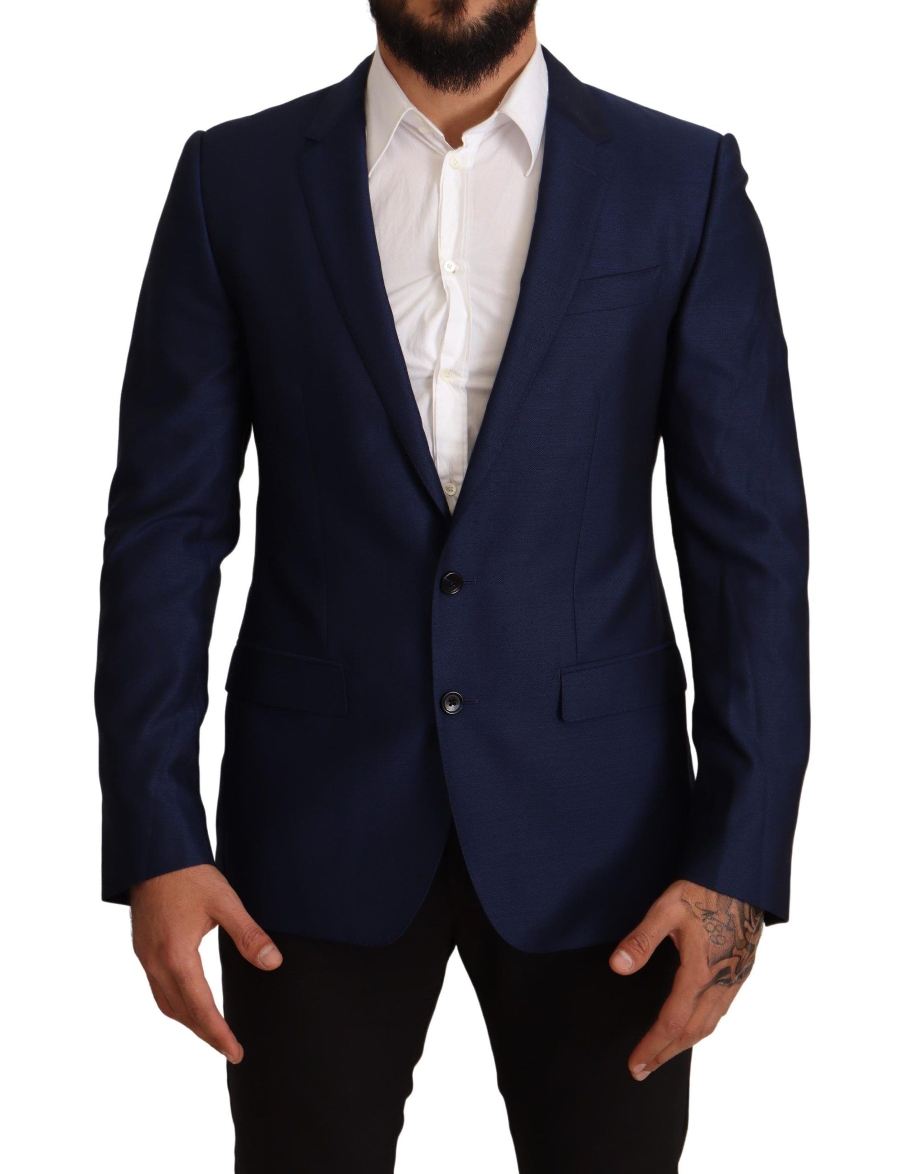 Dolce & Gabbana Navy Blue Slim Fit Jacket MARTINI Blazer | Regal Royce