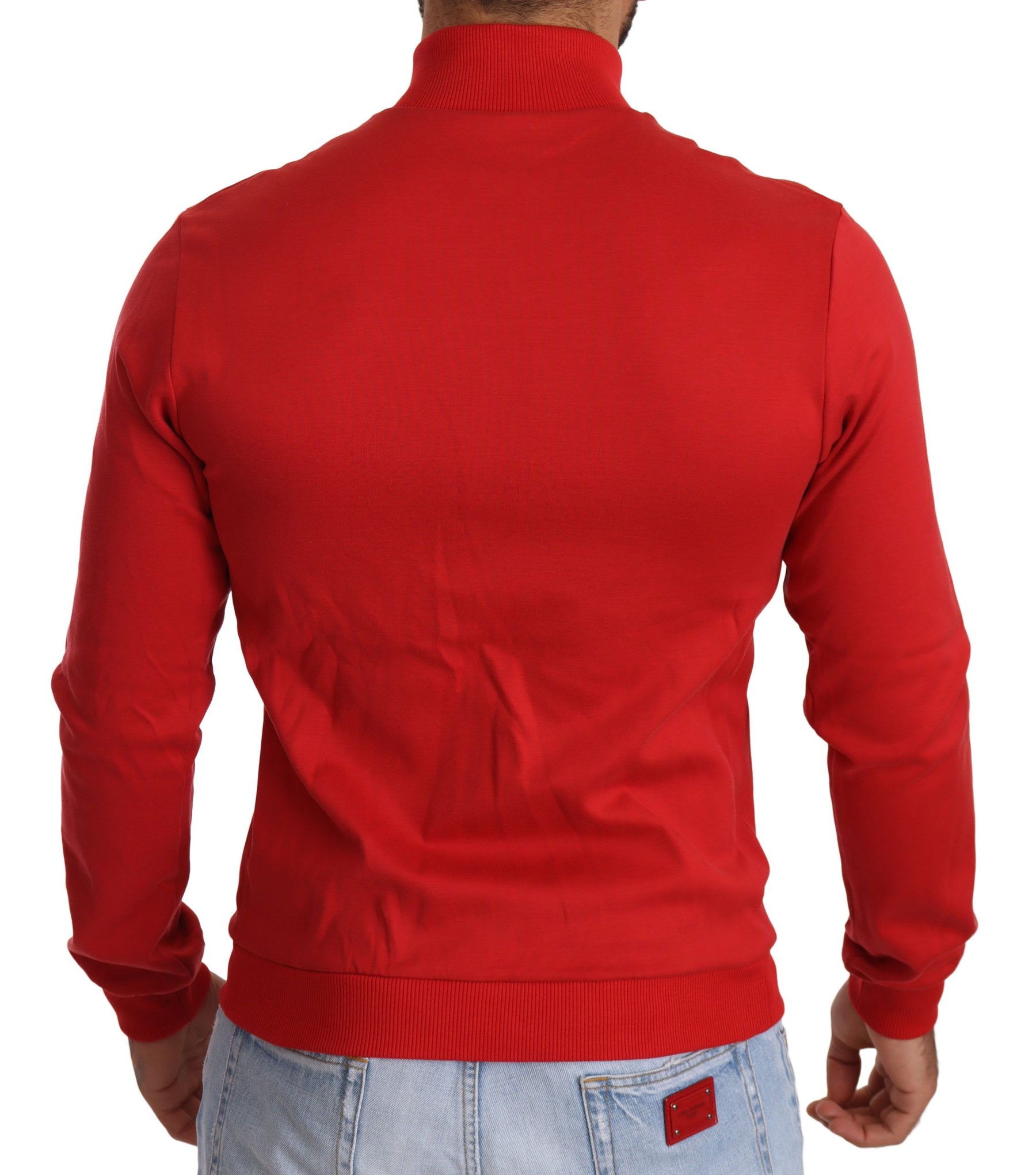 Dolce & Gabbana Red DG Motor Club Zipper Stretch Sweater | Regal Royce