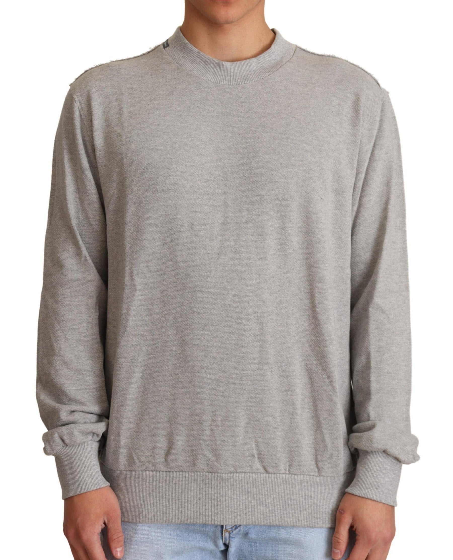 Dolce & Gabbana Gray Cotton Crewneck Pullover Sweater | Regal Royce