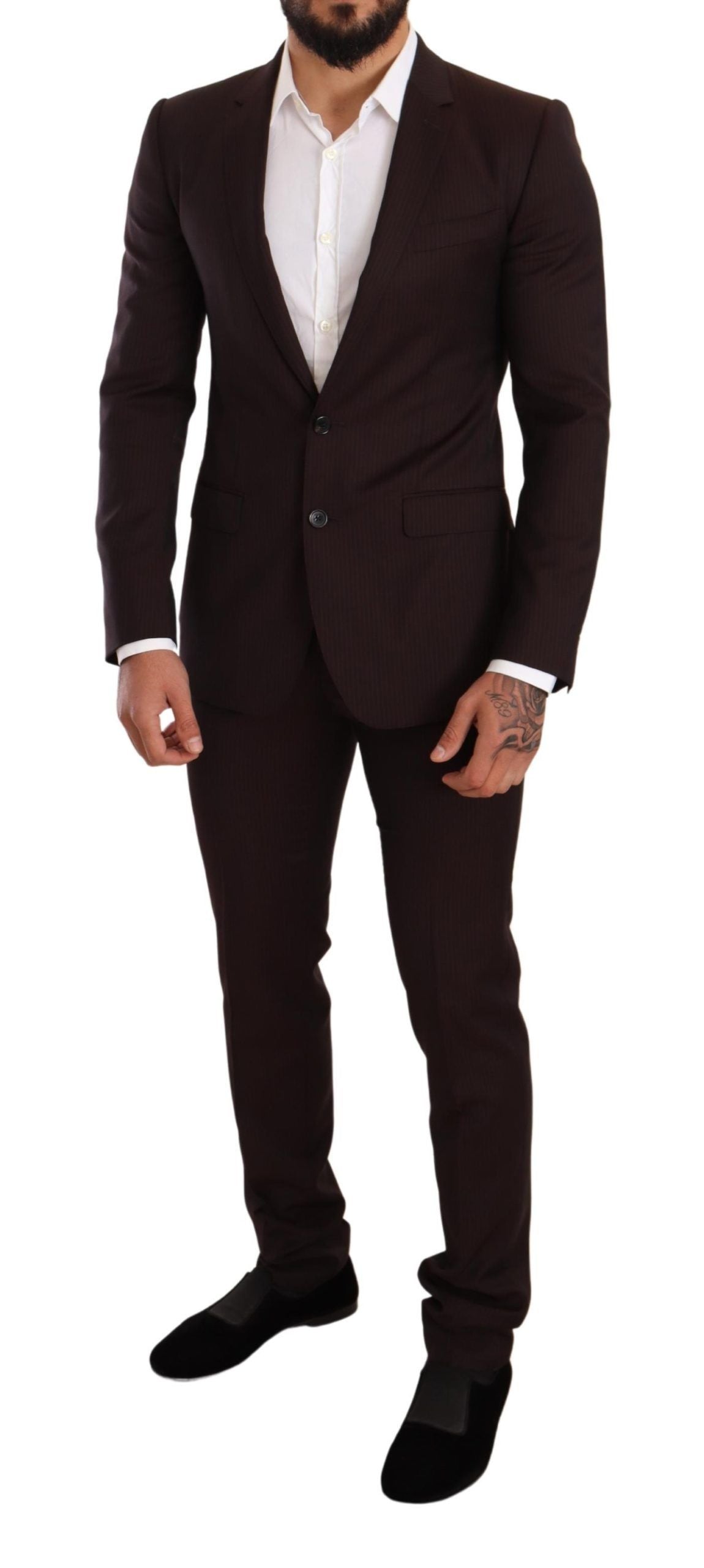 Dolce & Gabbana Bordeaux Wool MARTINI Slim Fit Suit | Regal Royce