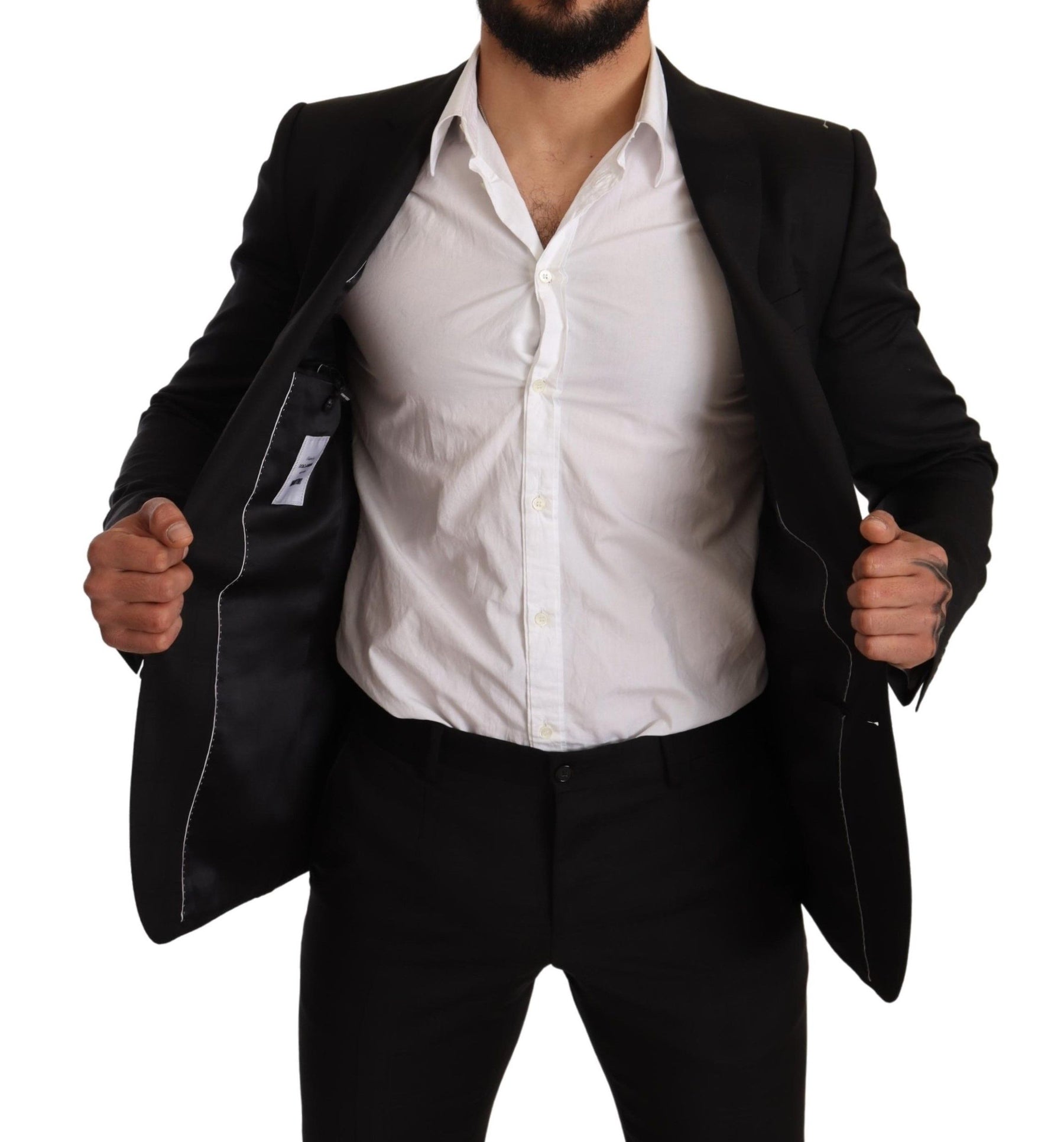 Dolce & Gabbana Black Check MARTINI SLIM FIT 2 Piece Suit | Regal Royce