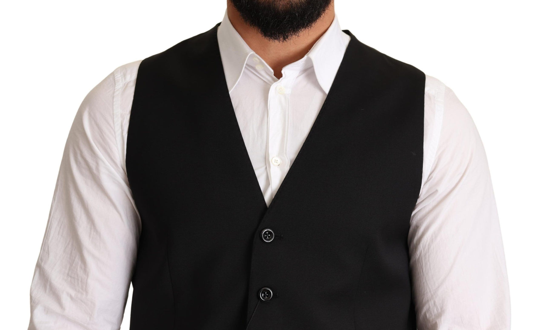 Dolce & Gabbana Black Wool Formal Waistcoat Dress | Regal Royce