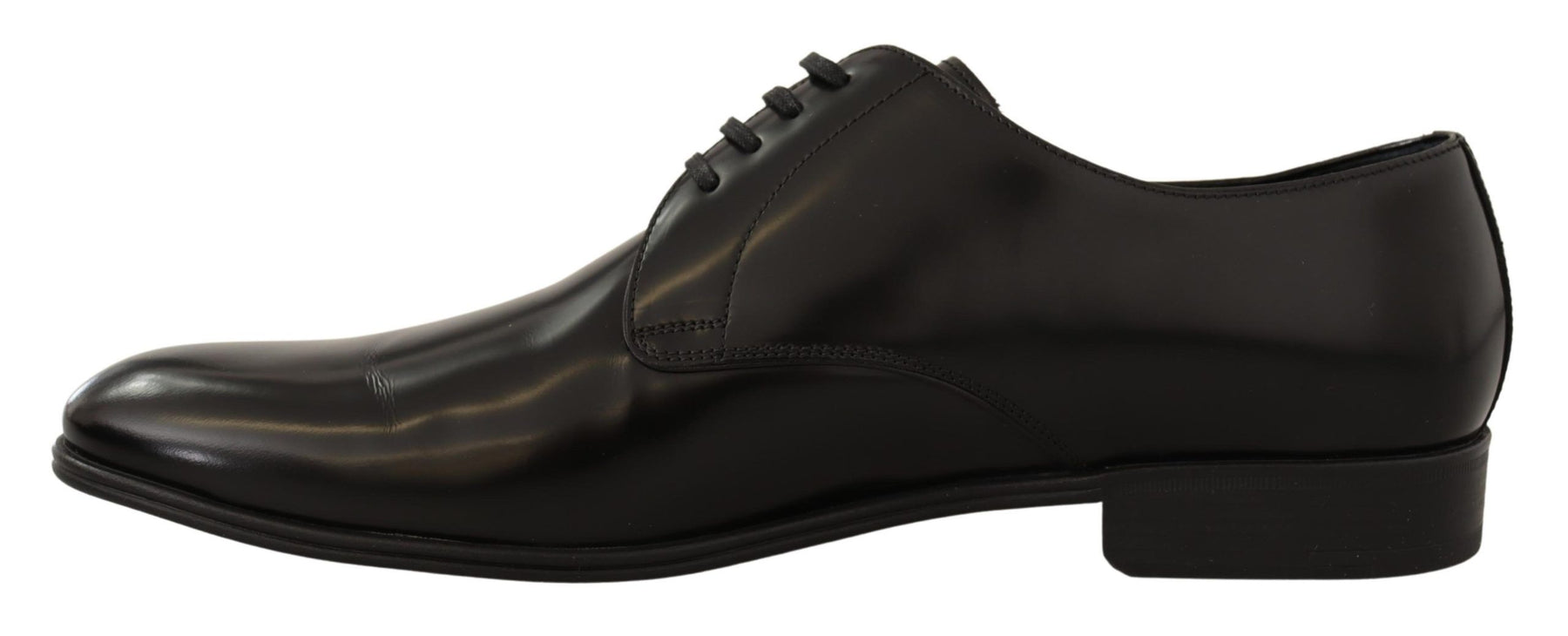 Dolce & Gabbana Black Leather Lace Up Men Dress Derby Shoes | Regal Royce