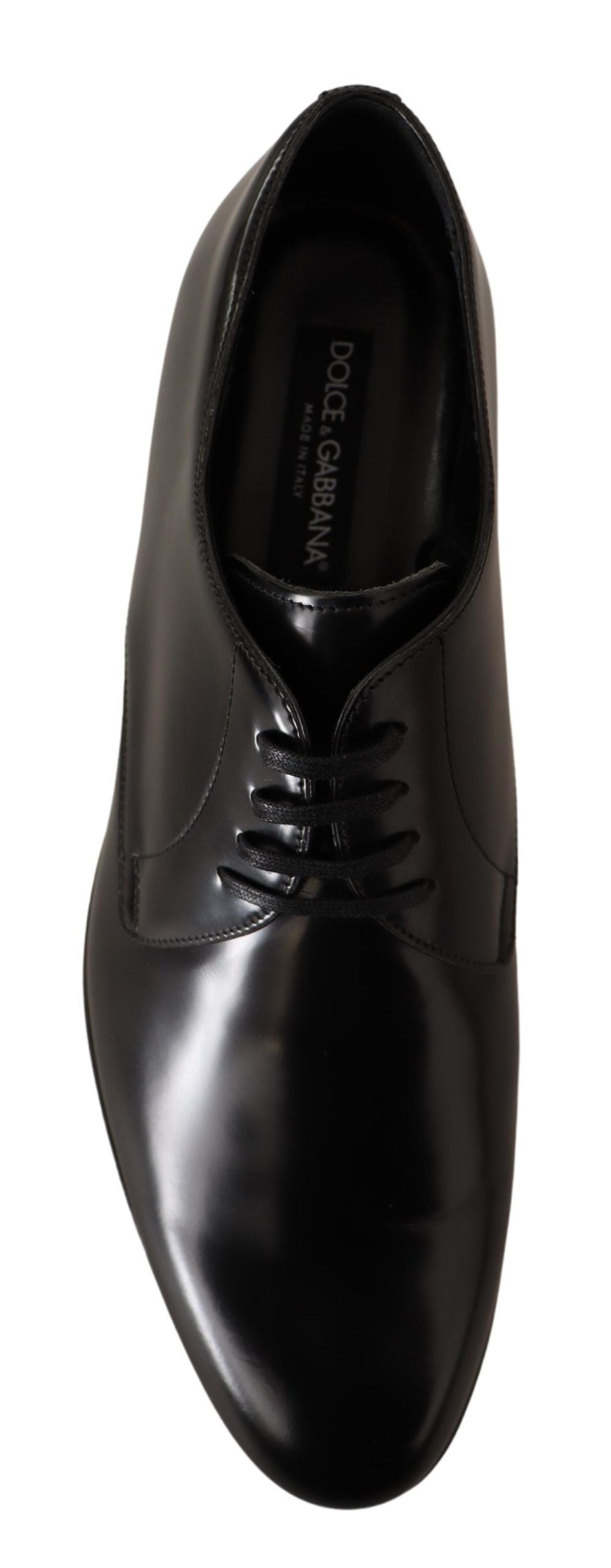 Dolce & Gabbana Black Leather Lace Up Men Dress Derby Shoes | Regal Royce