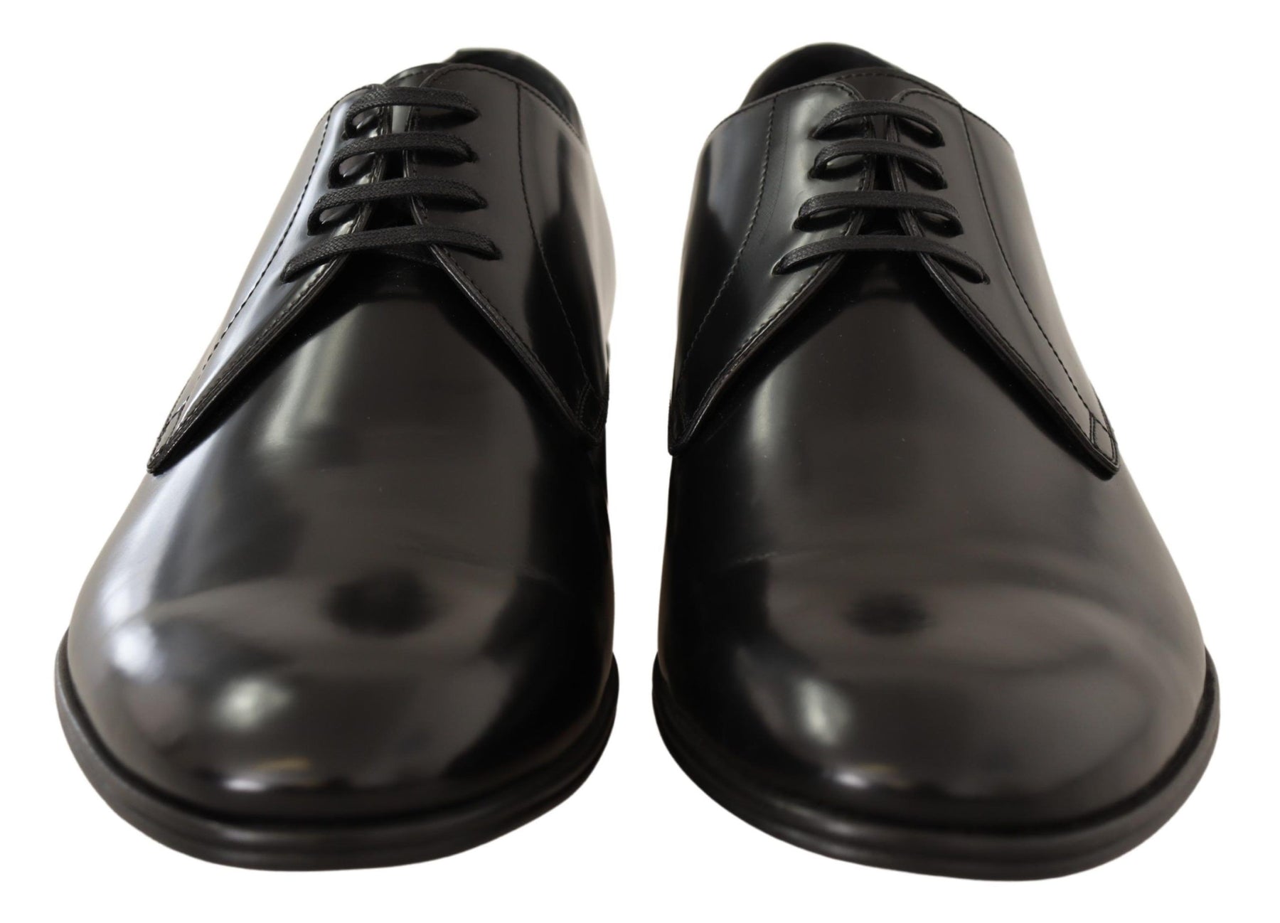 Dolce & Gabbana Black Leather Lace Up Men Dress Derby Shoes | Regal Royce