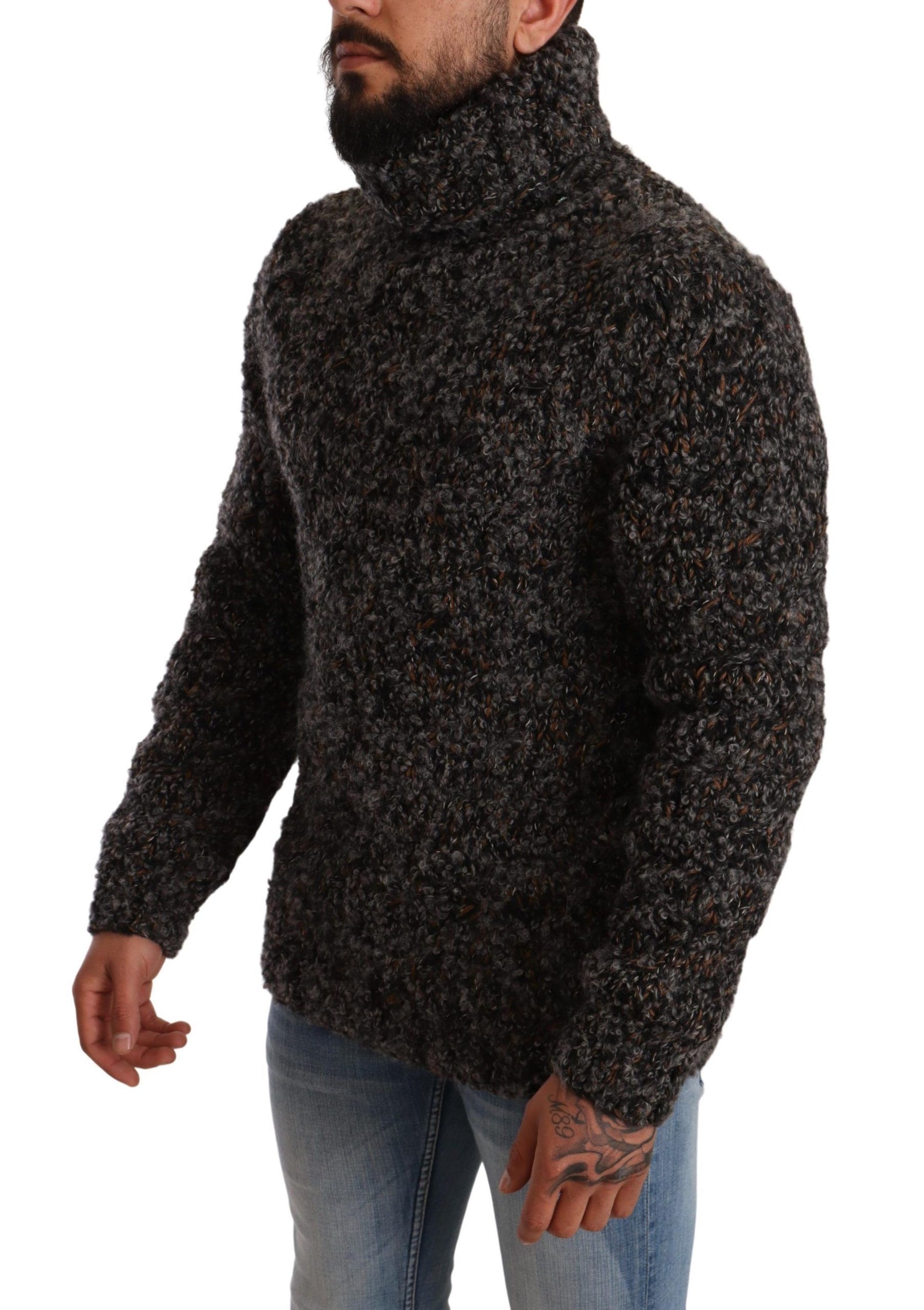 Dolce & Gabbana Gray Wool Blend Turtleneck Pullover Sweater | Regal Royce