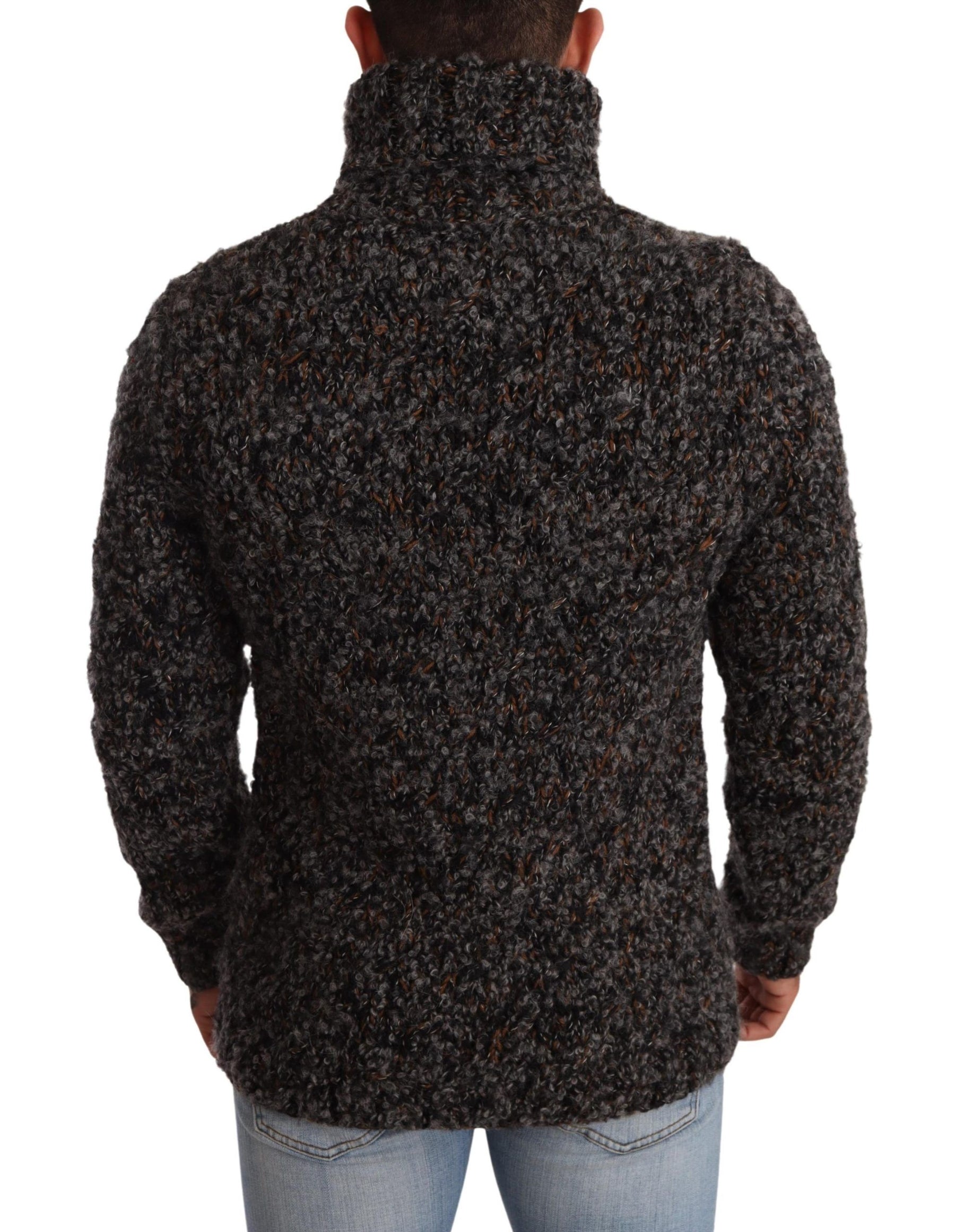 Dolce & Gabbana Gray Wool Blend Turtleneck Pullover Sweater | Regal Royce