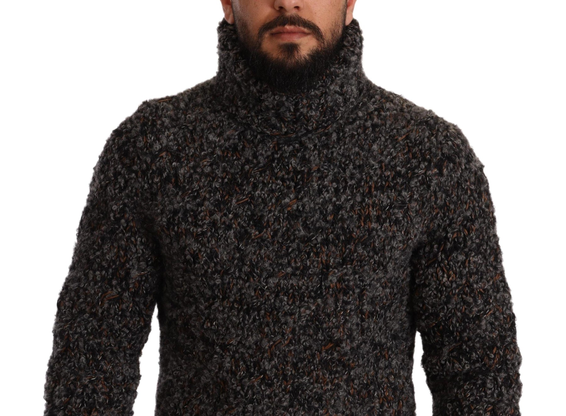 Dolce & Gabbana Gray Wool Blend Turtleneck Pullover Sweater | Regal Royce