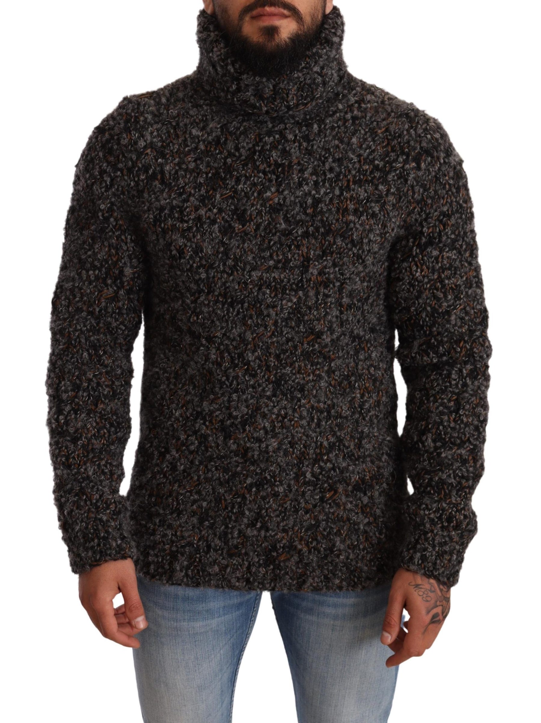 Dolce & Gabbana Gray Wool Blend Turtleneck Pullover Sweater | Regal Royce