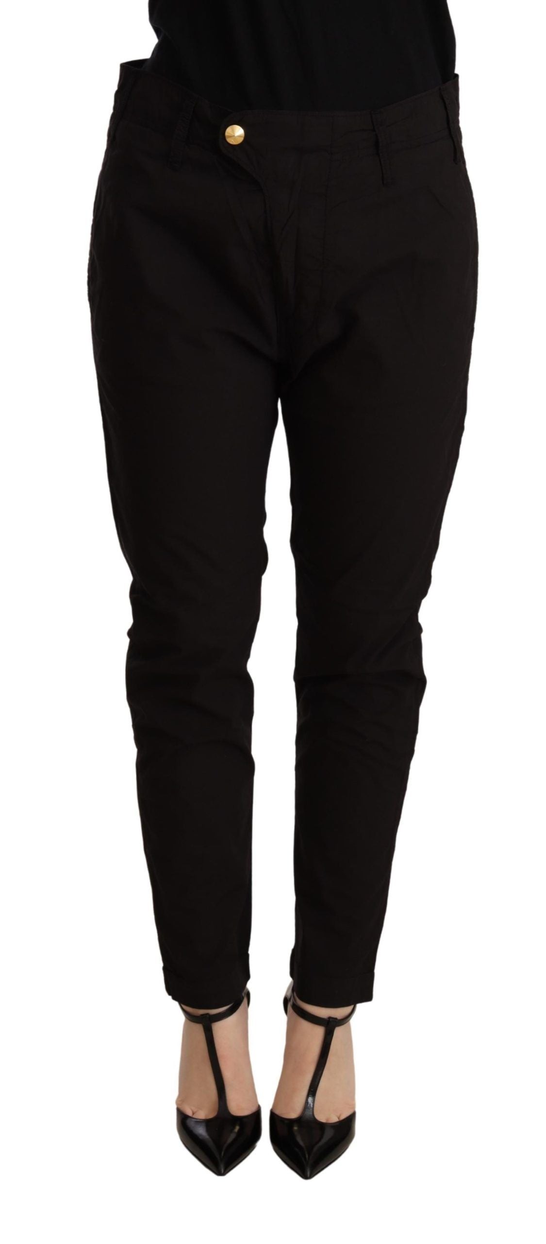 CYCLE Black Mid Waist BAGGY Fit Skinny Trouser | Regal Royce