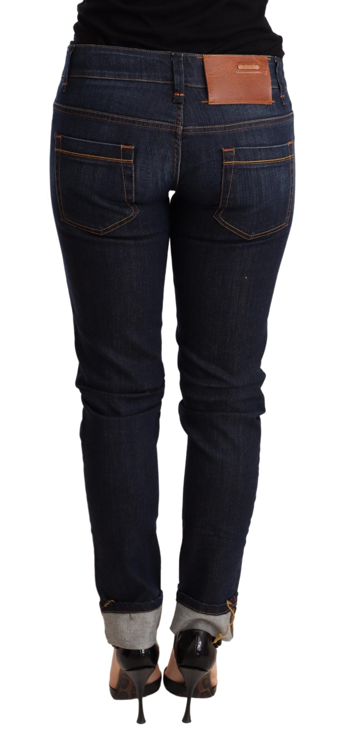 Acht Blue Washed Low Waist Skinny Denim Trouser | Regal Royce