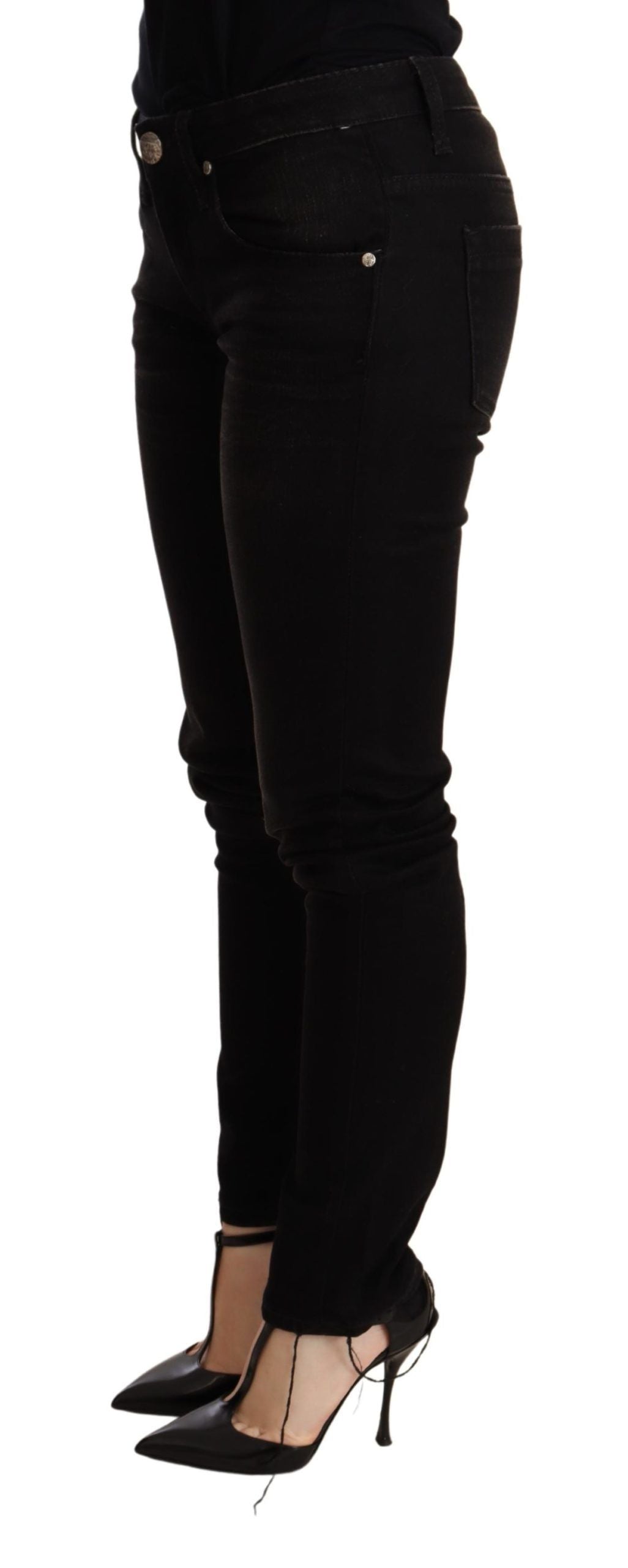 Acht Black Low Waist Skinny Denim Trouser | Regal Royce