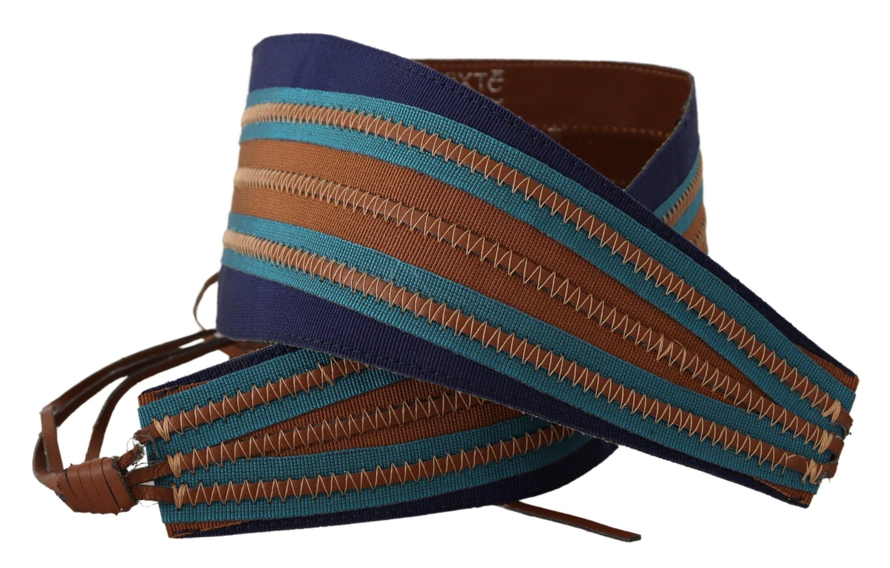 Exte Brown Leather Wide Waistband Tie Fastening Belt | Regal Royce