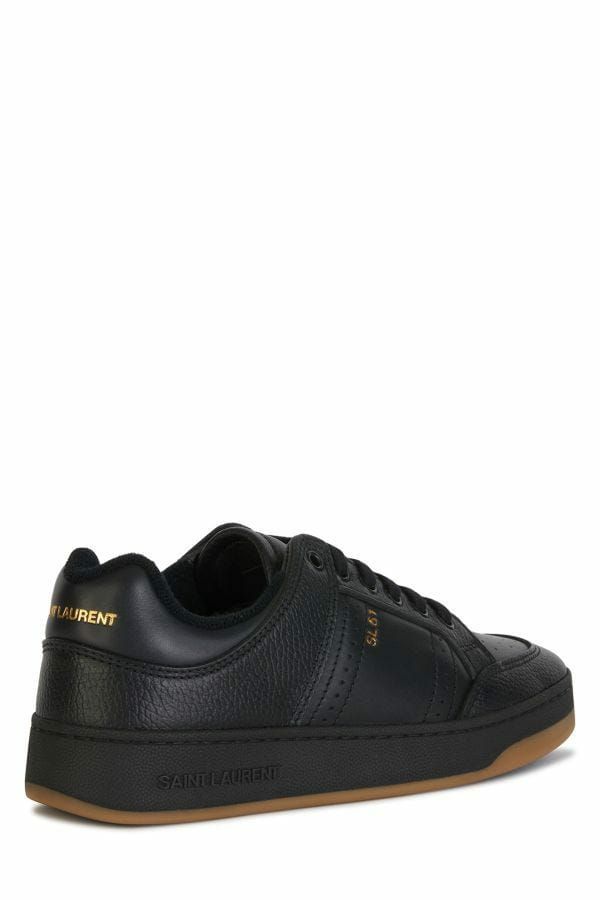 Saint Laurent Black Calf Leather Low Top Sneakers | Regal Royce