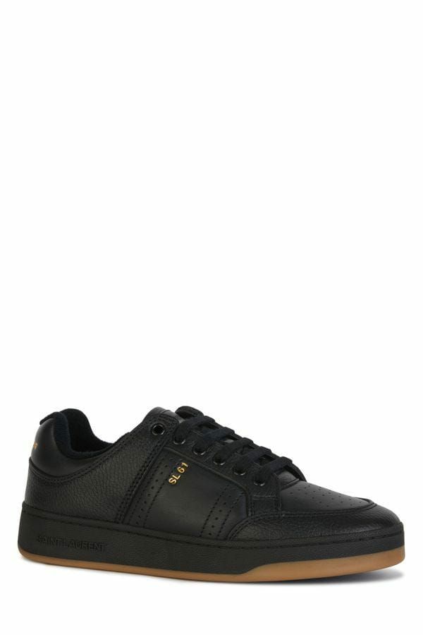 Saint Laurent Black Calf Leather Low Top Sneakers | Regal Royce