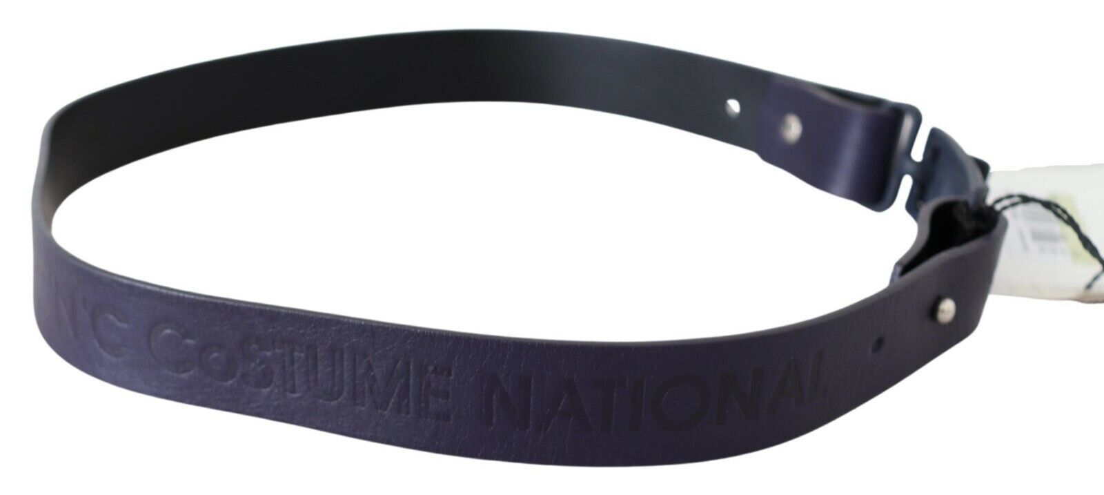 Costume National Black Leather Normal Logo Buckle Waist Belt | Regal Royce