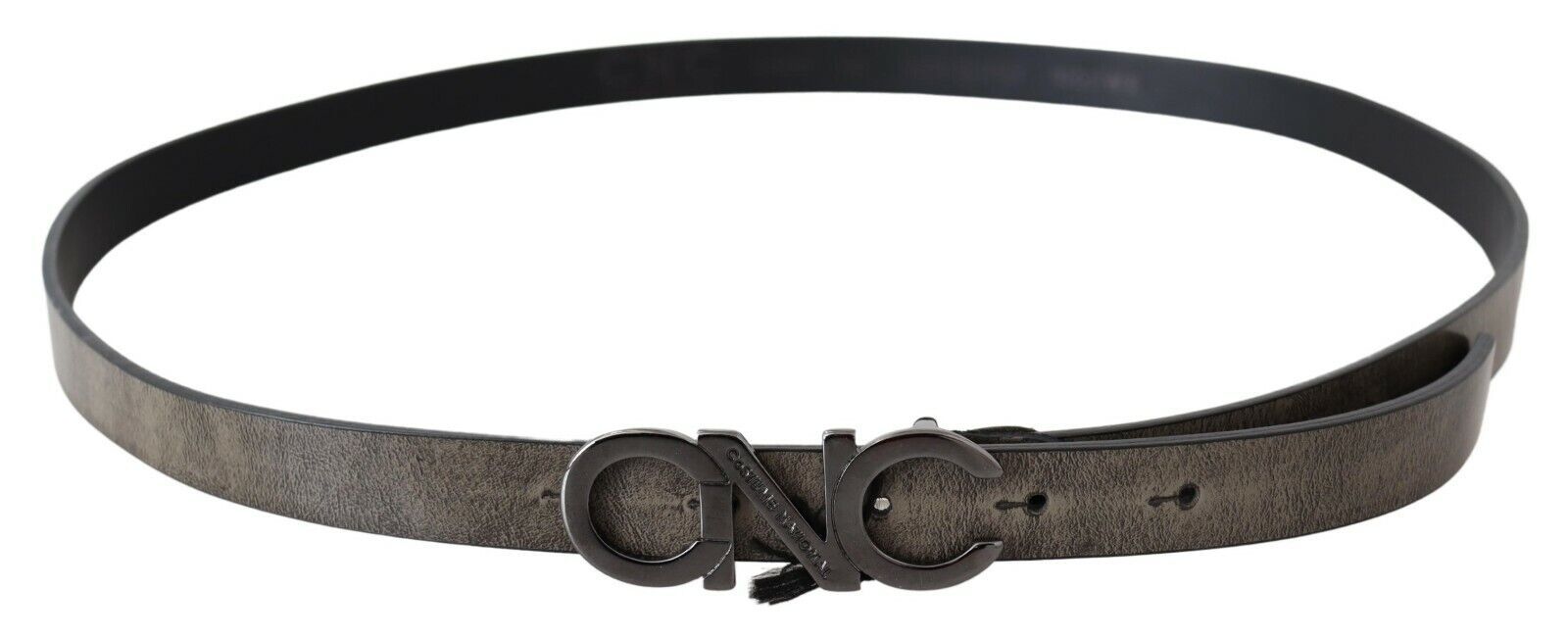 Costume National Dark Brown Leather Letter Logo Buckle Belt | Regal Royce