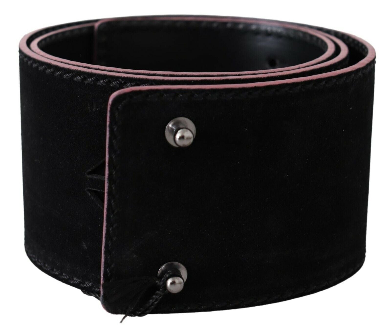 Costume National Black Leather Wide Waist Studded Women Belt | Regal Royce