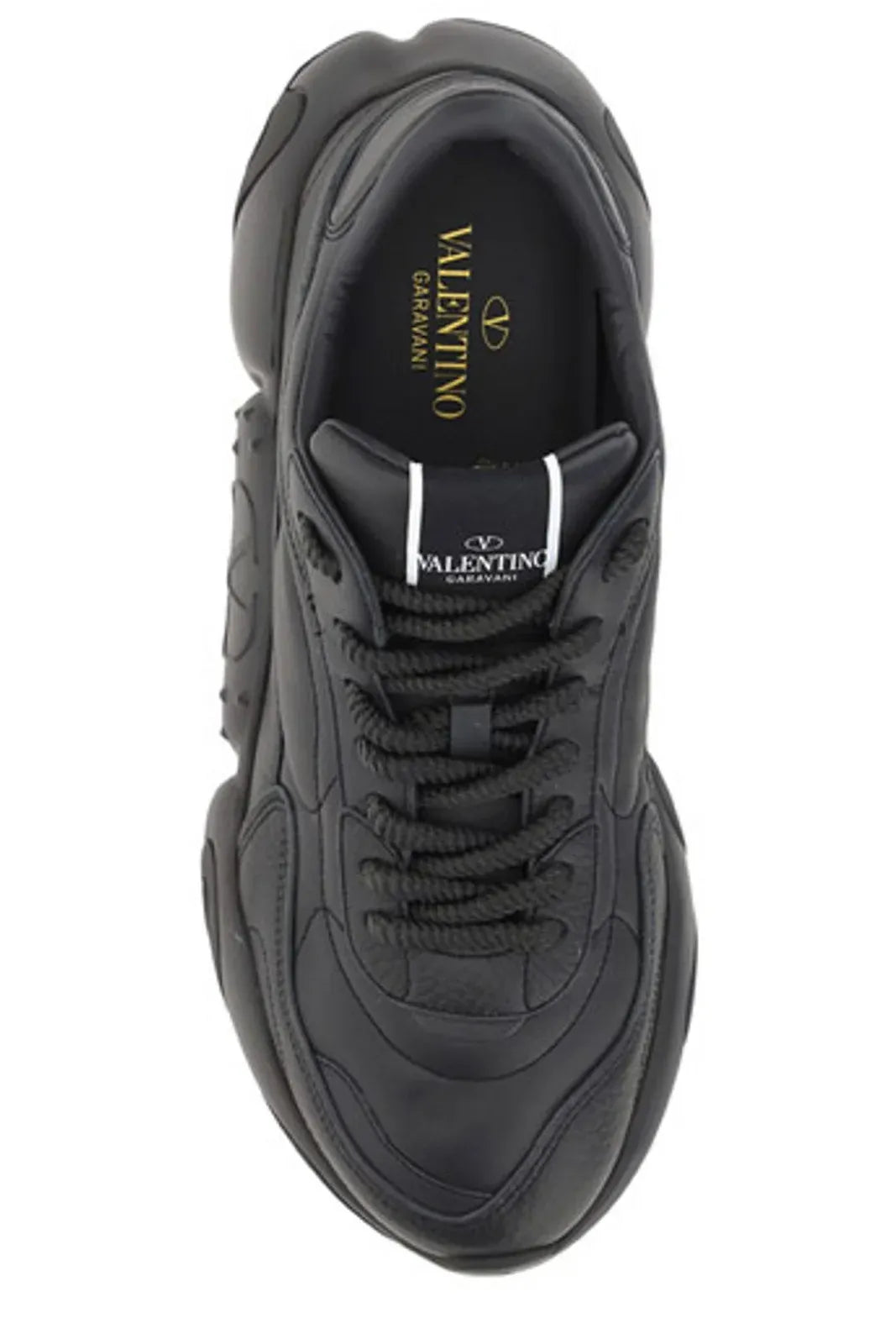 Valentino Black Calf Leather Garavani Sneakers | Regal Royce