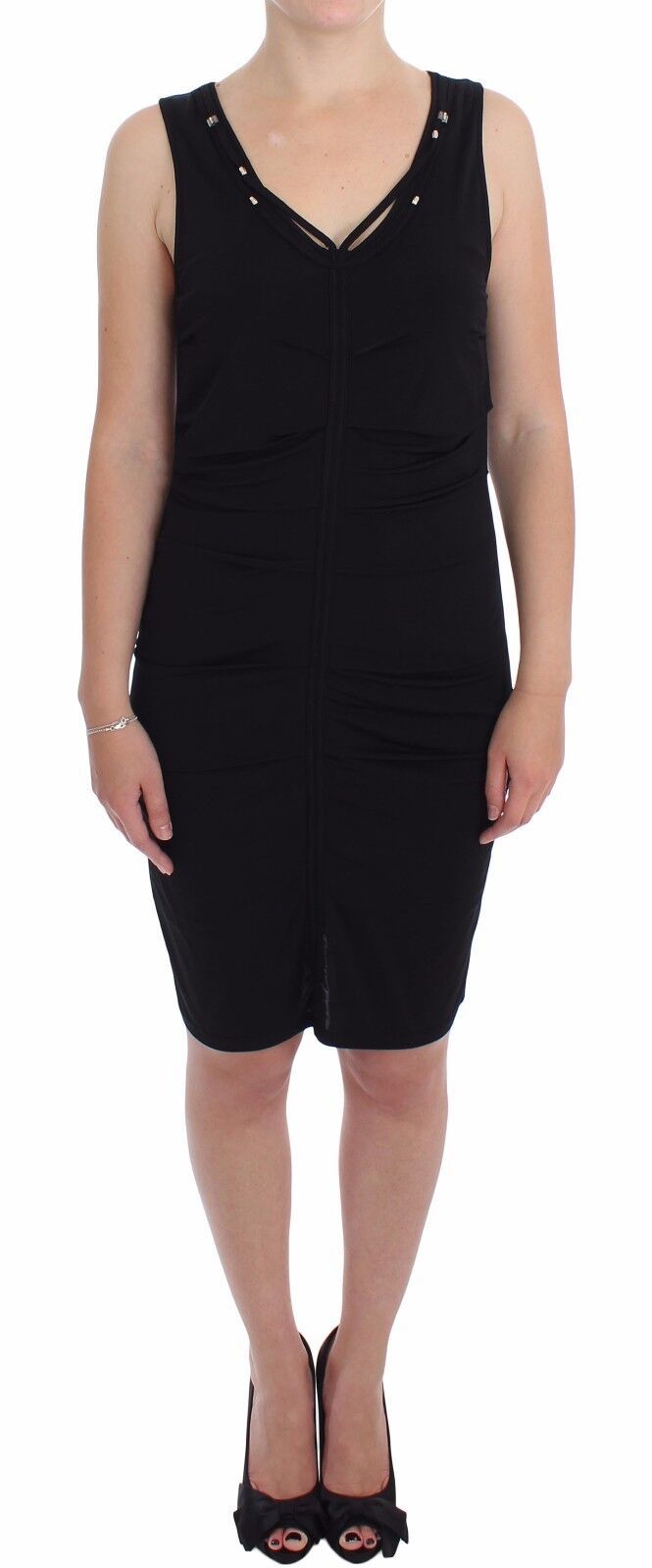 Roccobarocco Black Stretch Wiggle Pencil Sheath Bodycon Dress | Regal Royce