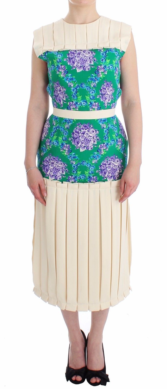 Caterina Gatta Multicolor Dress Gown Floral Sleeveless Gown | Regal Royce