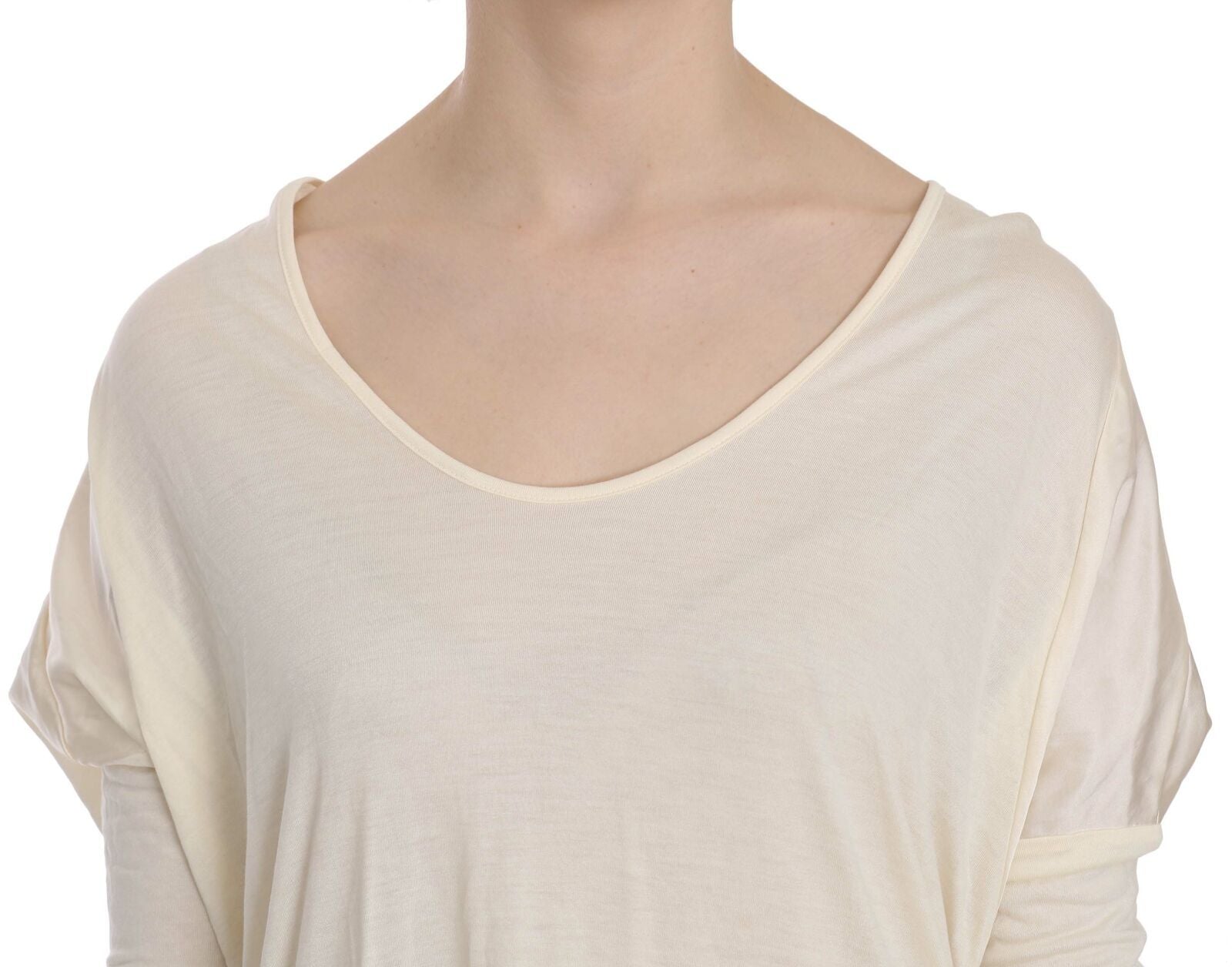 Costume National Cream Round Neck Knee Length Dress | Regal Royce