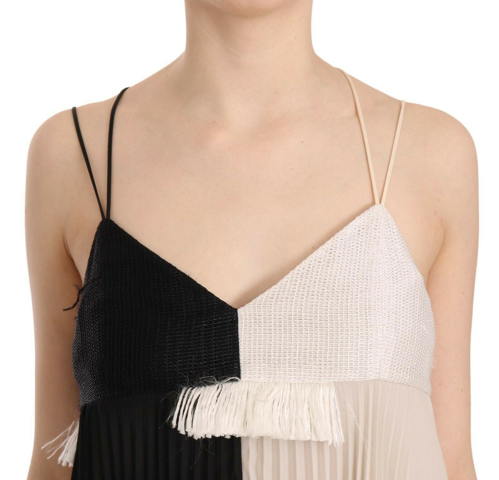 PINKO Black and White Mini Sleeve less A-line Princess Dress | Regal Royce