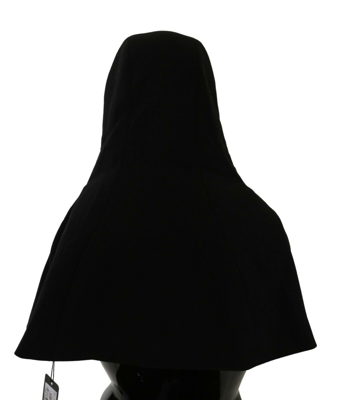 Dolce & Gabbana Black Wool Whole Head Hooded Scarf Hat | Regal Royce