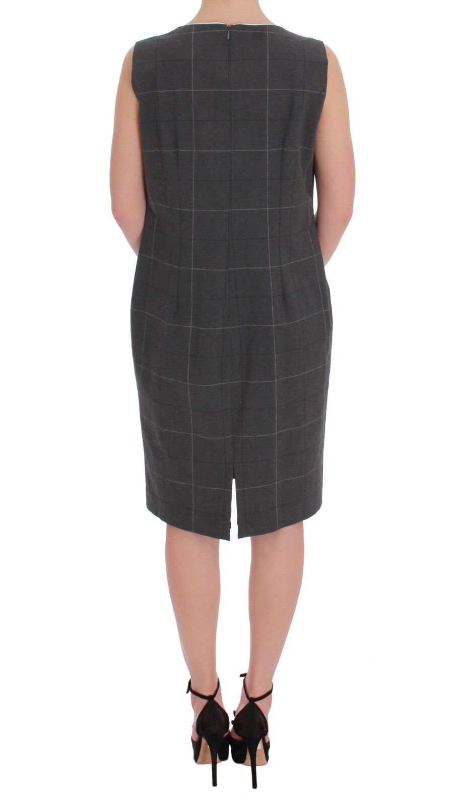 BENCIVENGA Gray Checkered Cotton Blazer Dress Set Suit | Regal Royce